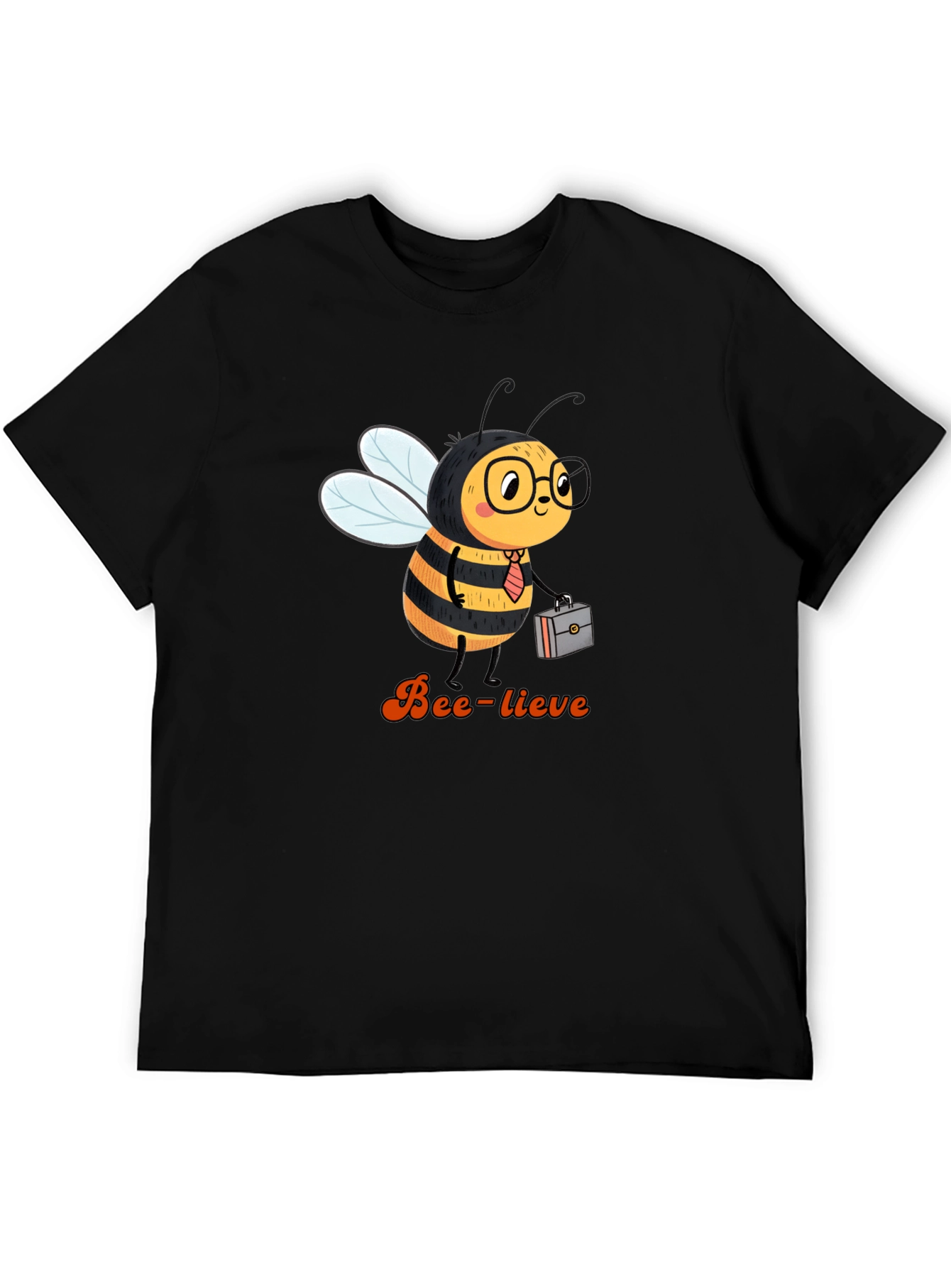 Bee-lieve Graphic Tee - Black Cotton T-Shirt