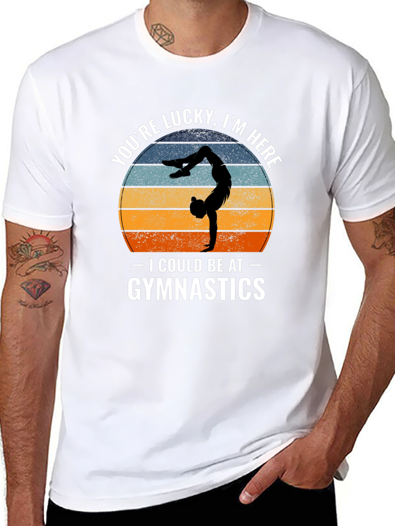 Lucky Im Here Gymnastics Tee