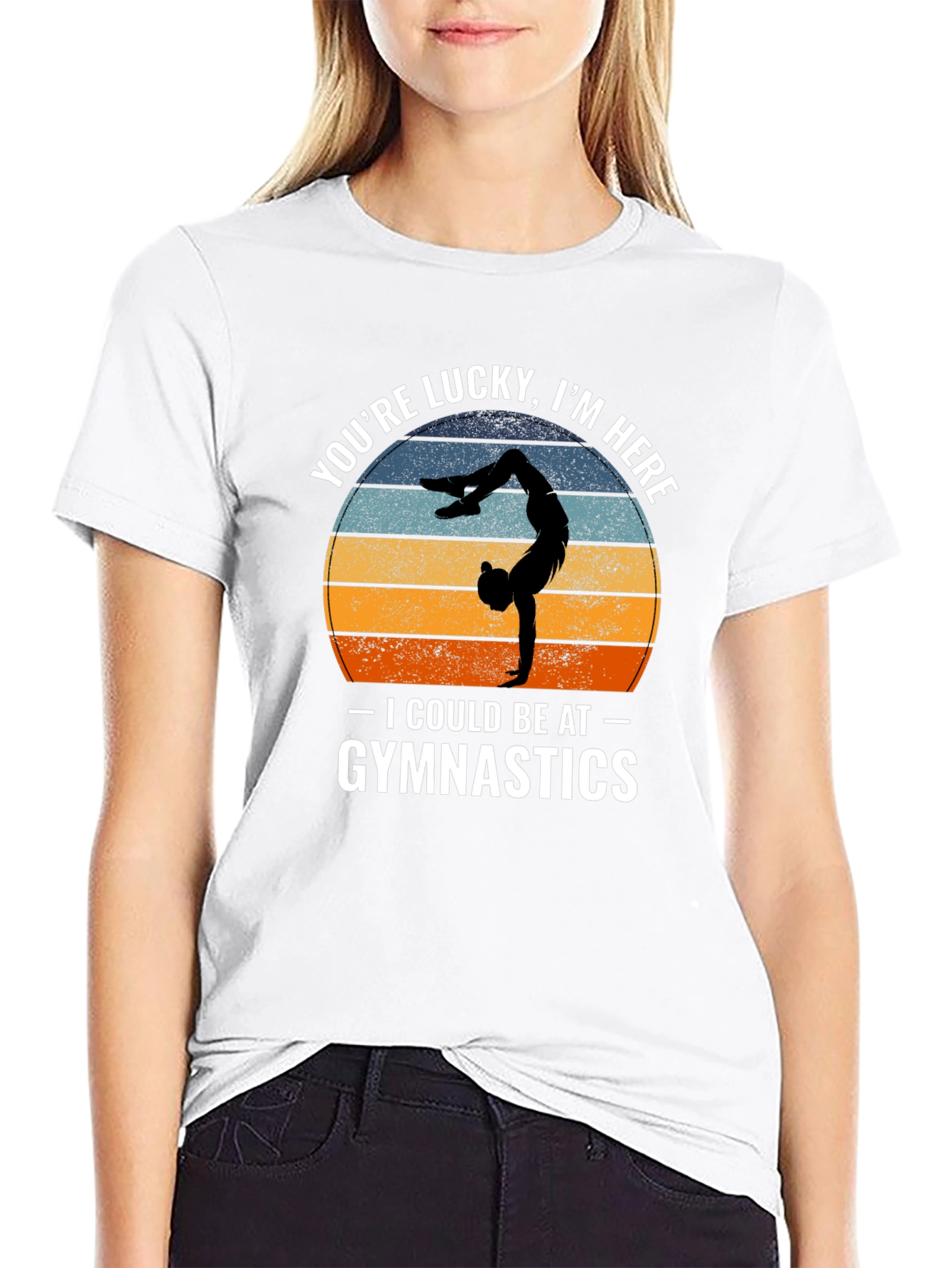 Lucky Im Here Gymnastics Tee