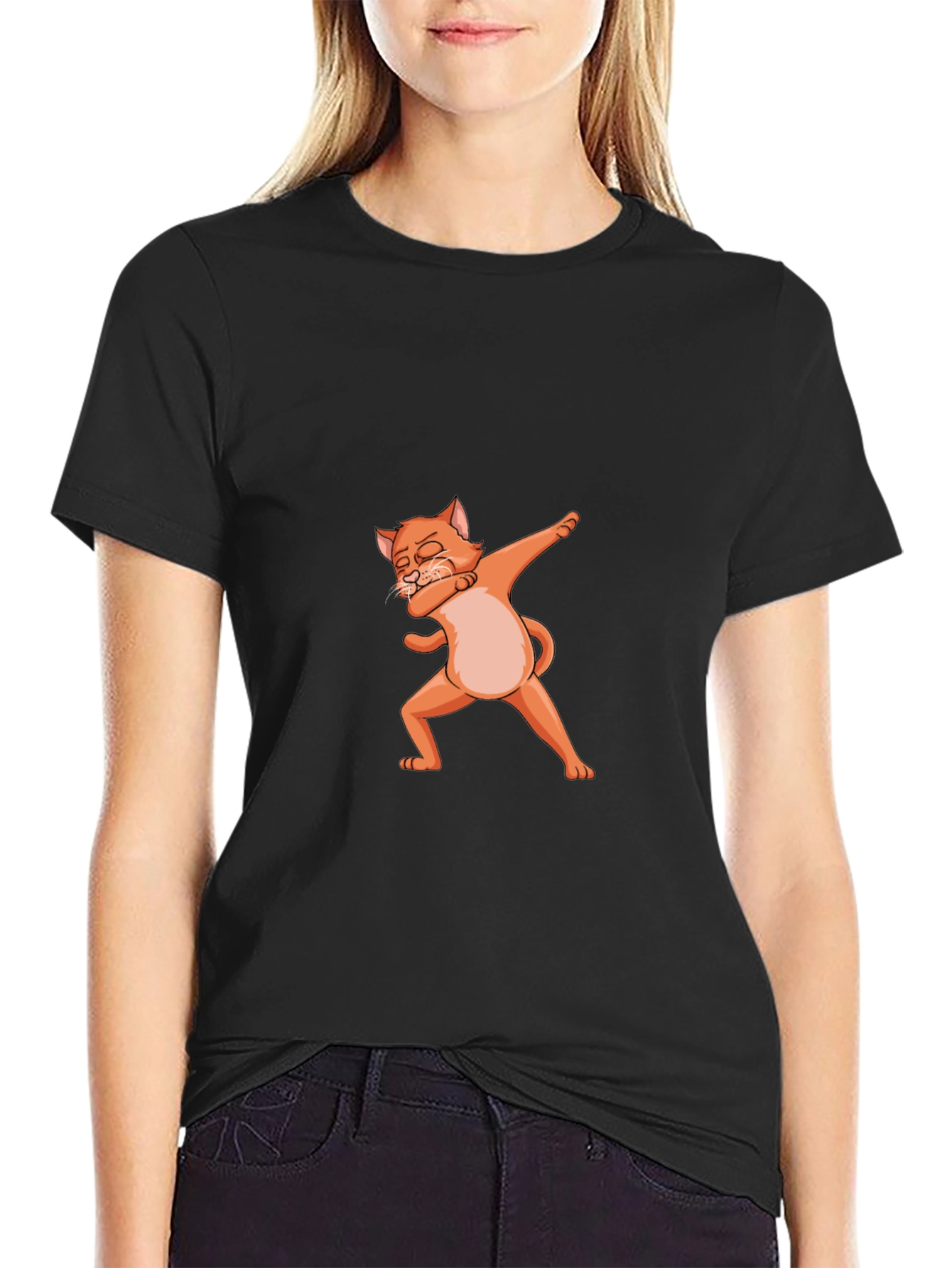 Dabbing Cat Graphic Tee - Fun & Stylish!