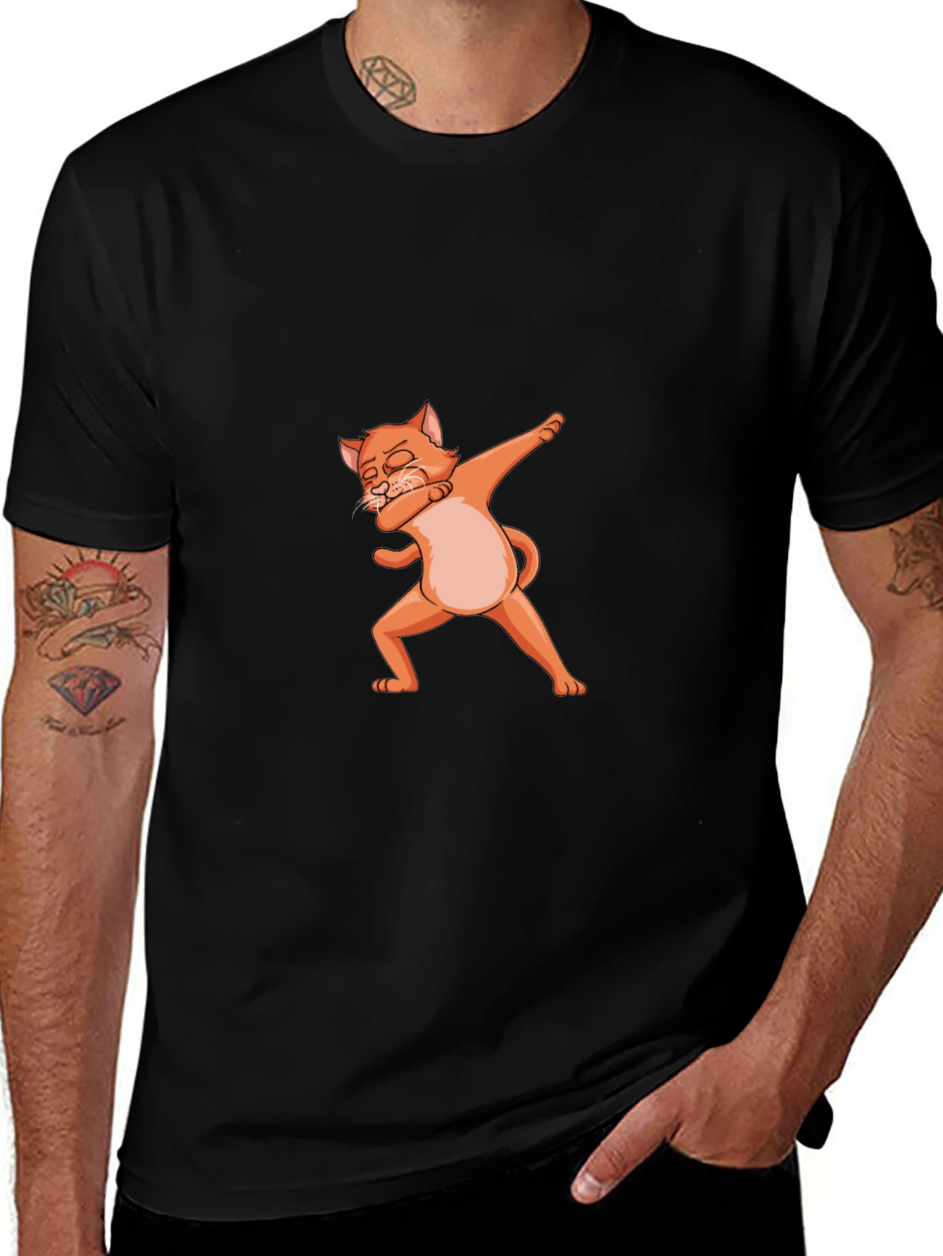 Dabbing Cat Graphic Tee - Fun & Stylish!