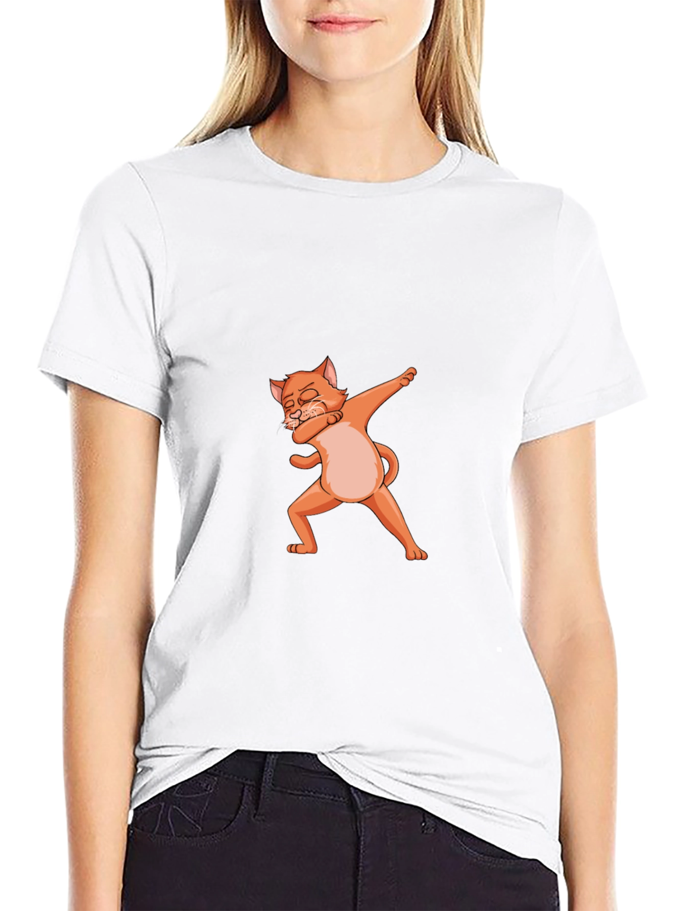 Dabbing Cat Graphic Tee - Fun & Stylish!