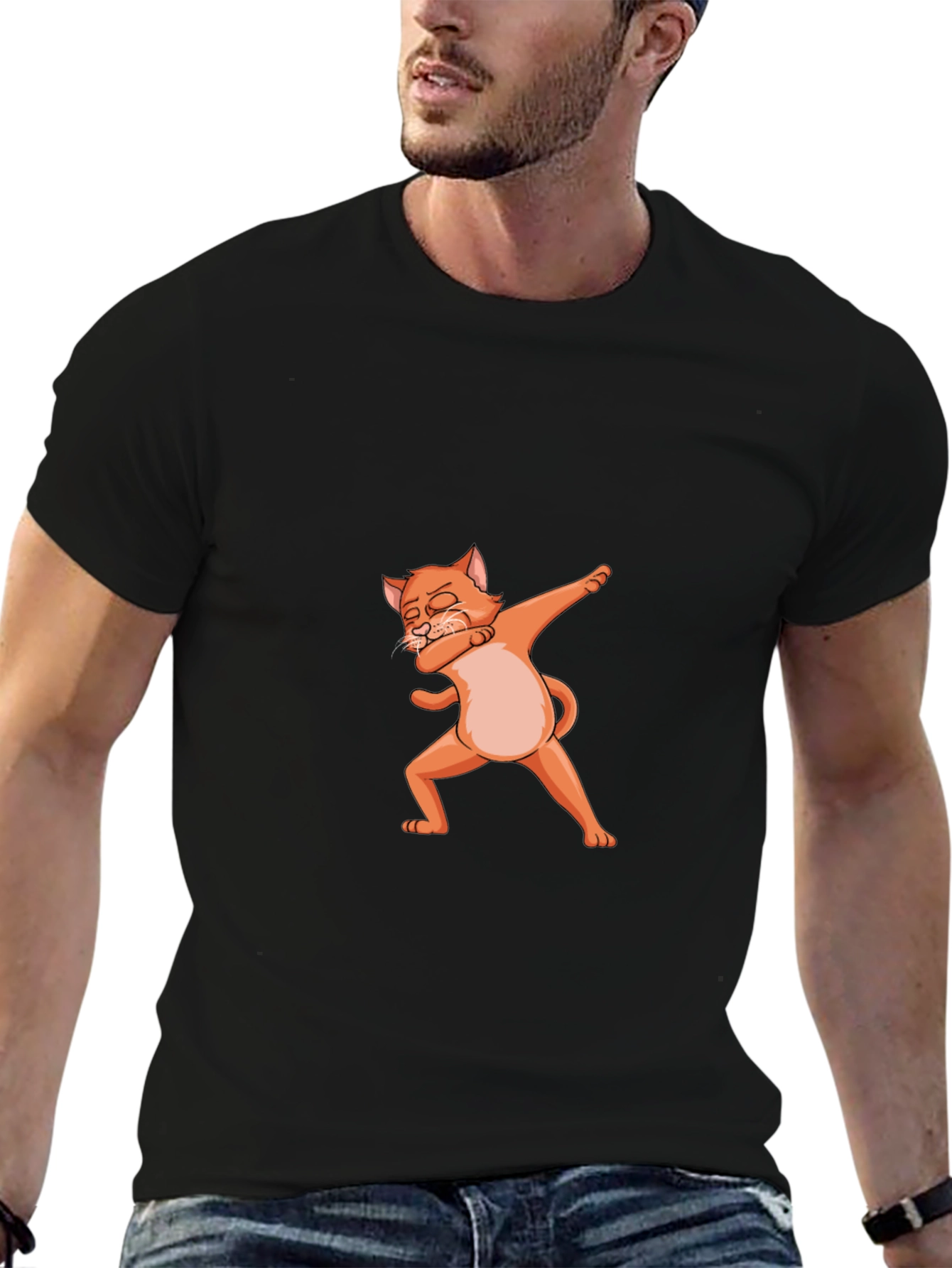 Dabbing Cat Graphic Tee - Fun & Stylish!