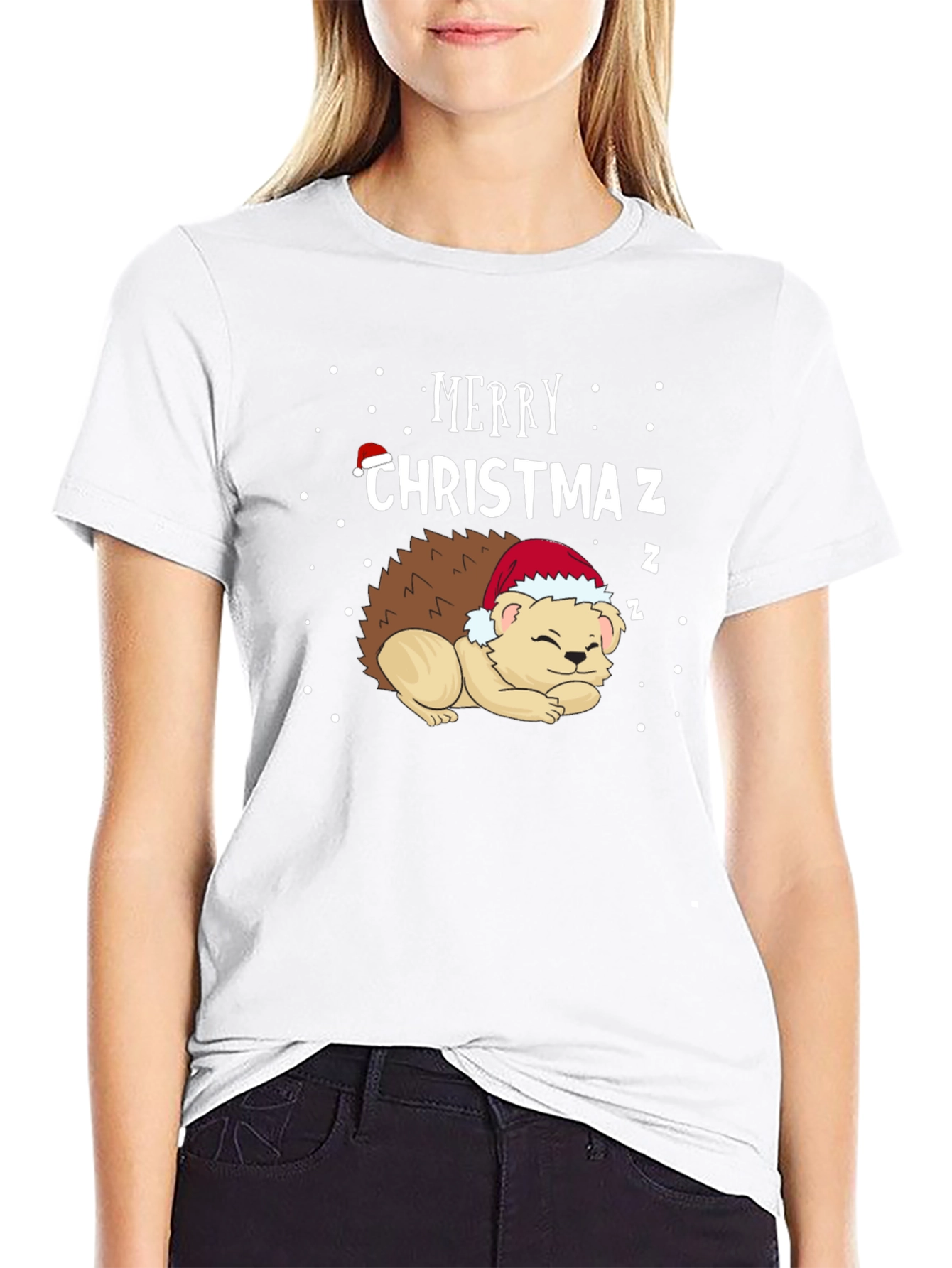 Merry Christmaz Hedgehog Graphic Tee