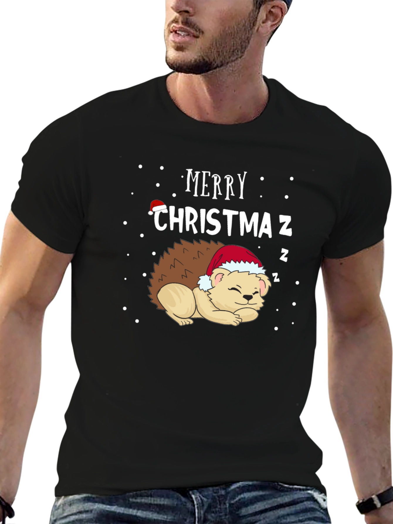 Merry Christmaz Hedgehog Graphic Tee