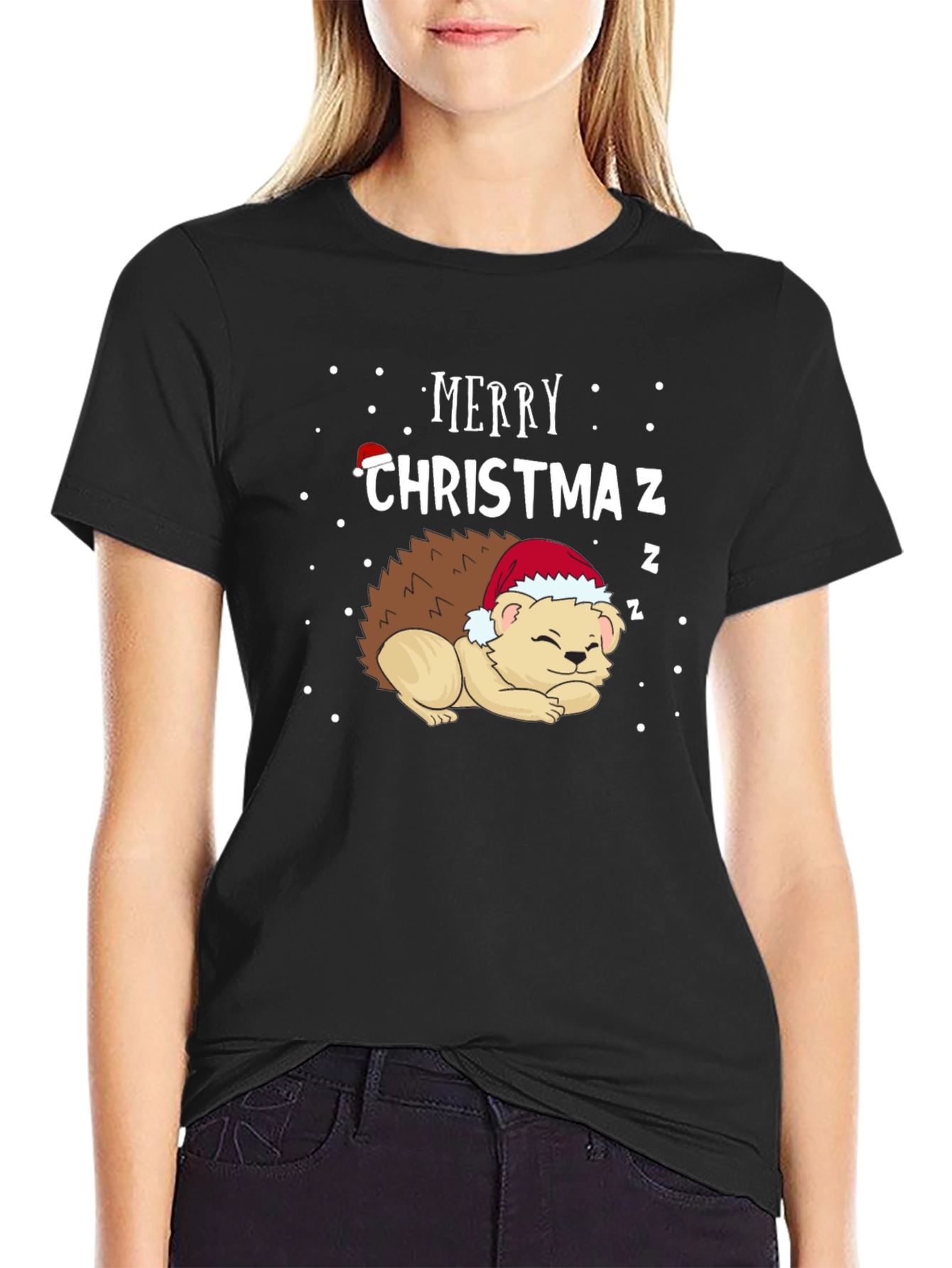Merry Christmaz Hedgehog Graphic Tee