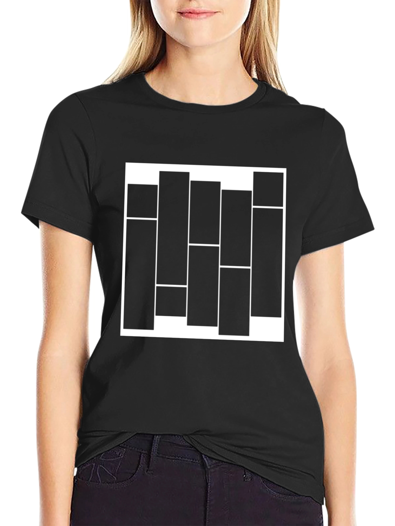 Modern Graphic Tee - Black T-Shirt with Abstract Design