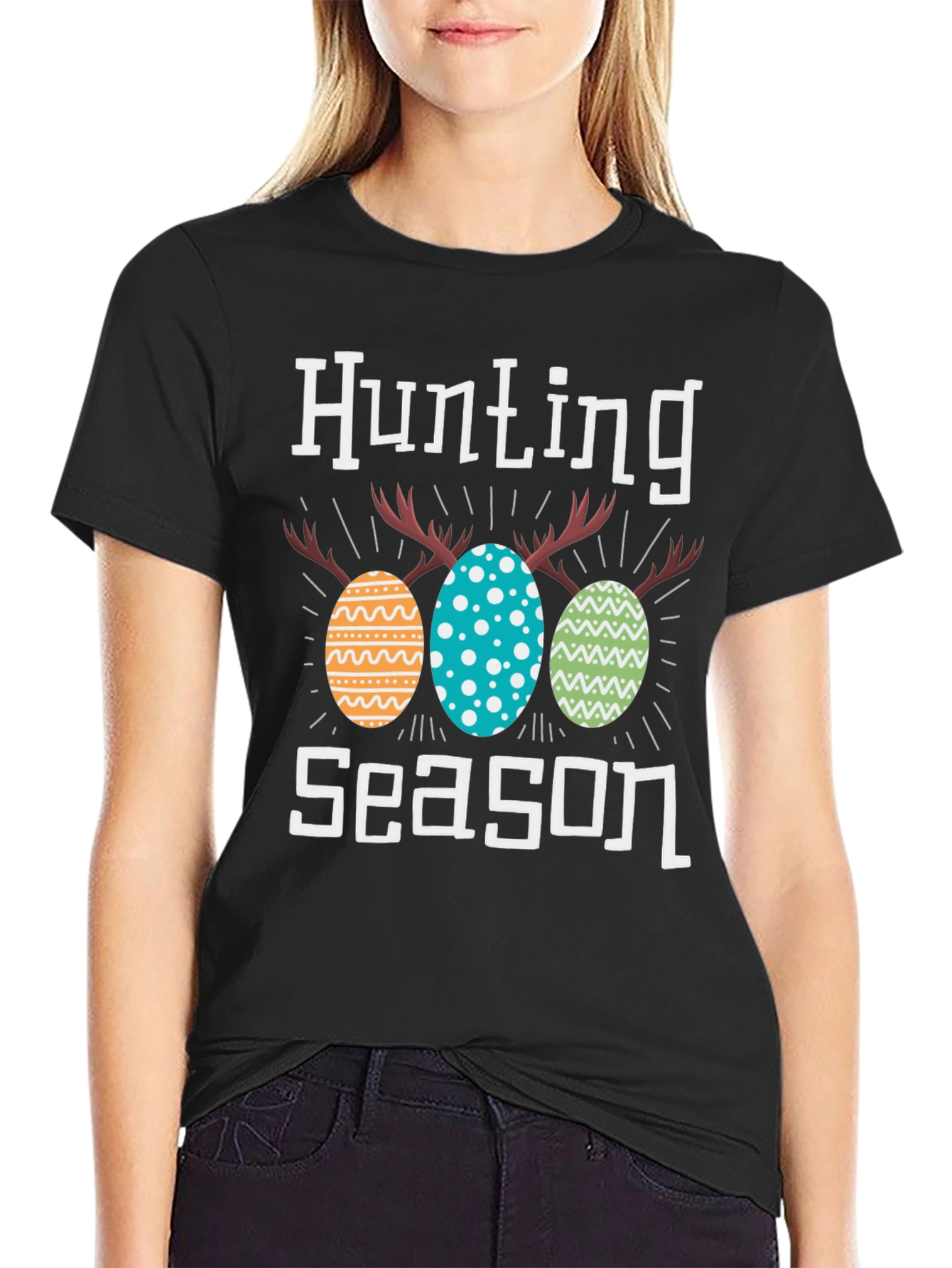 Hunting Season Easter Egg Antlers Tee