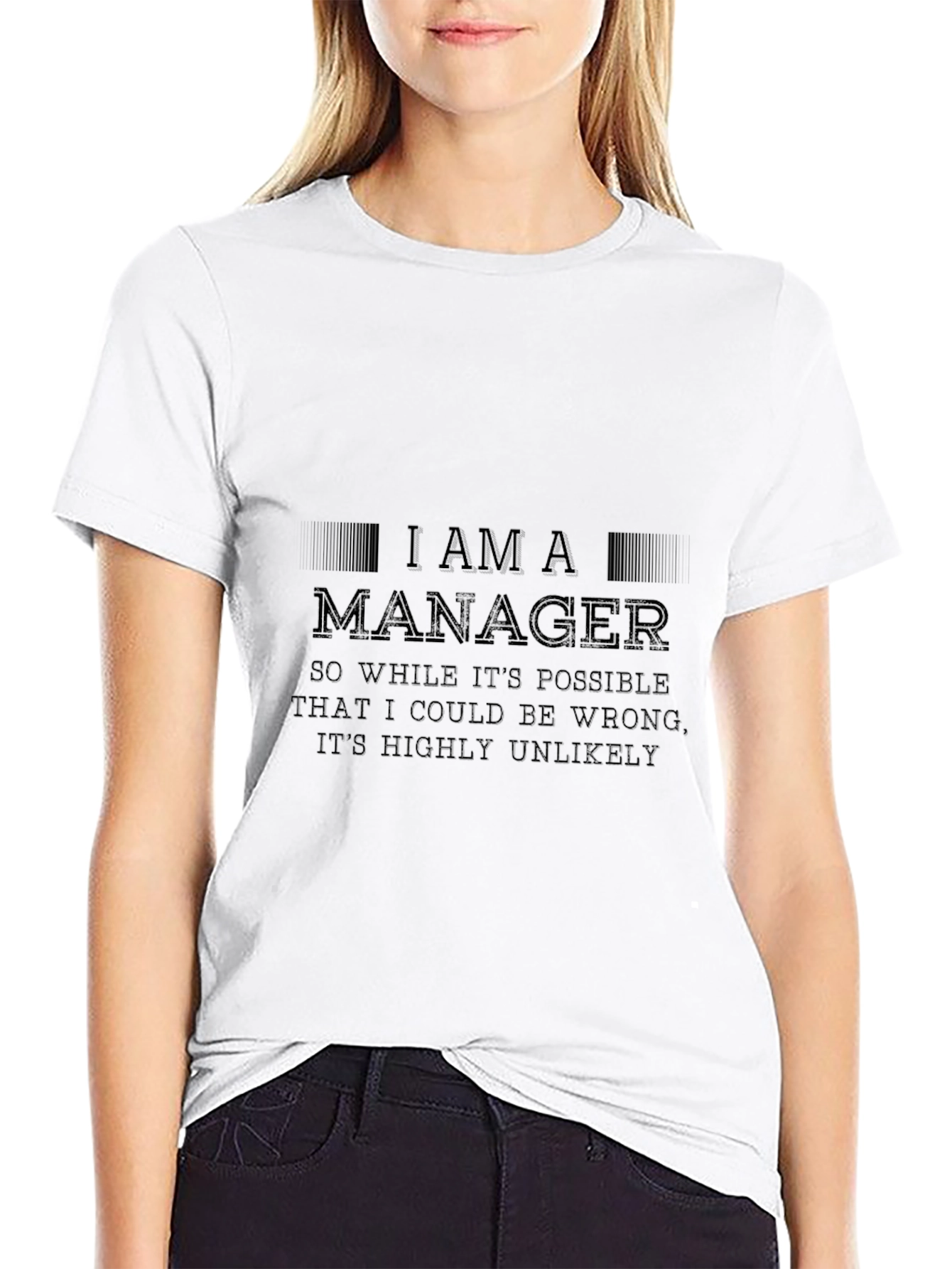 I am a Manager Slogan Black T-Shirt