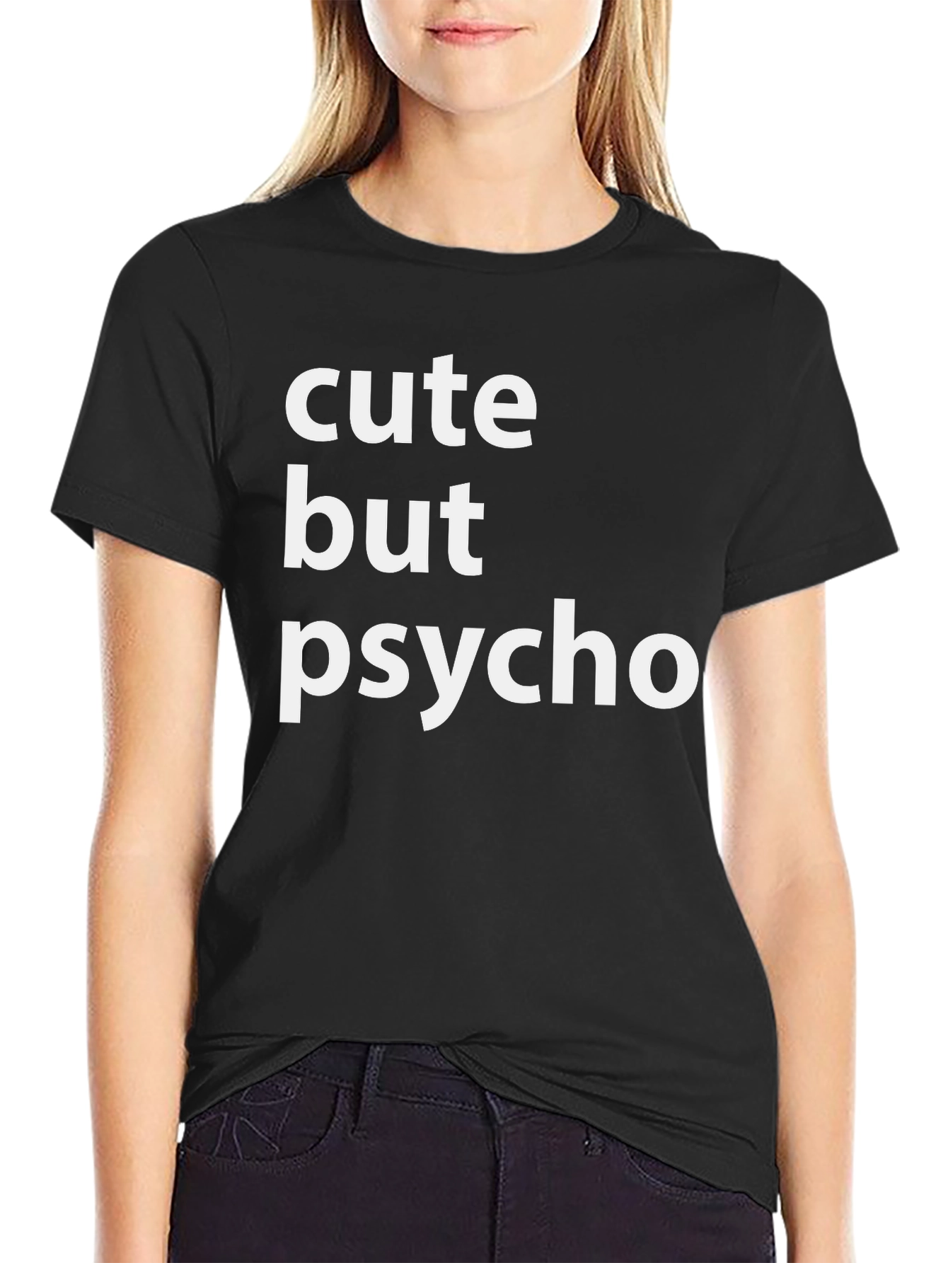 Cute But Psycho Graphic Tee - Black Crewneck