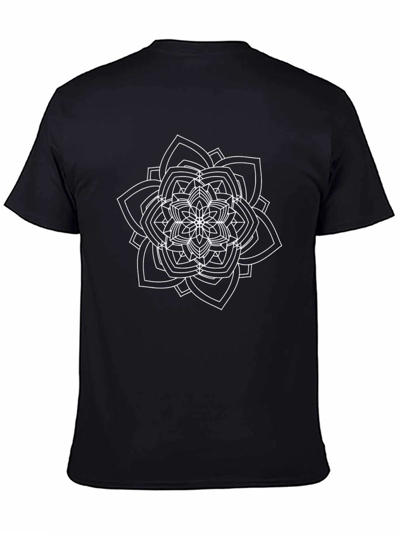 Black Mandala T-Shirt - Geometric Design