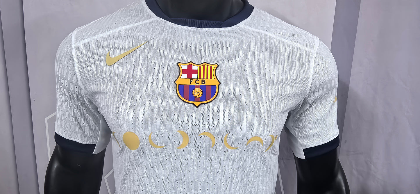Barcelona White Player Version Football Jersey