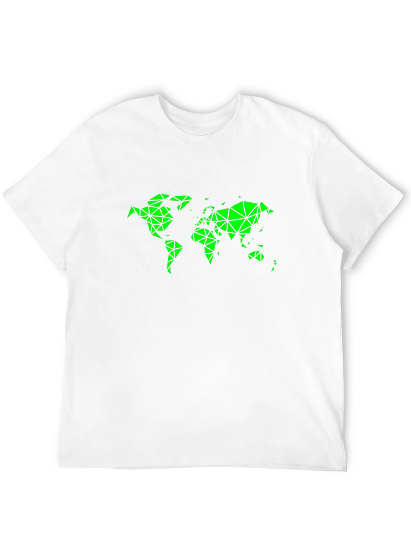 Geometric World Map Black T-Shirt