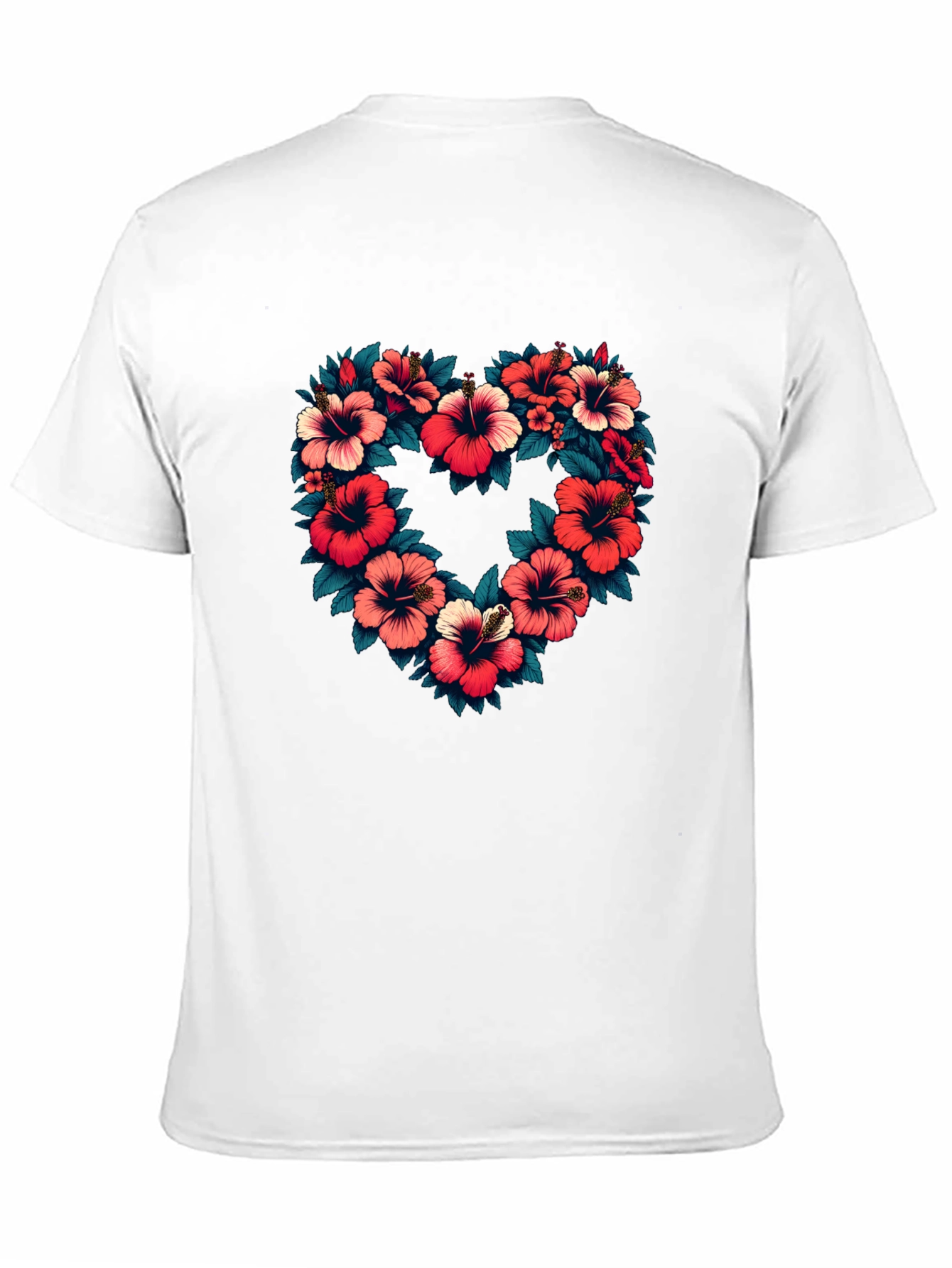 Floral Heart Graphic Black T-Shirt