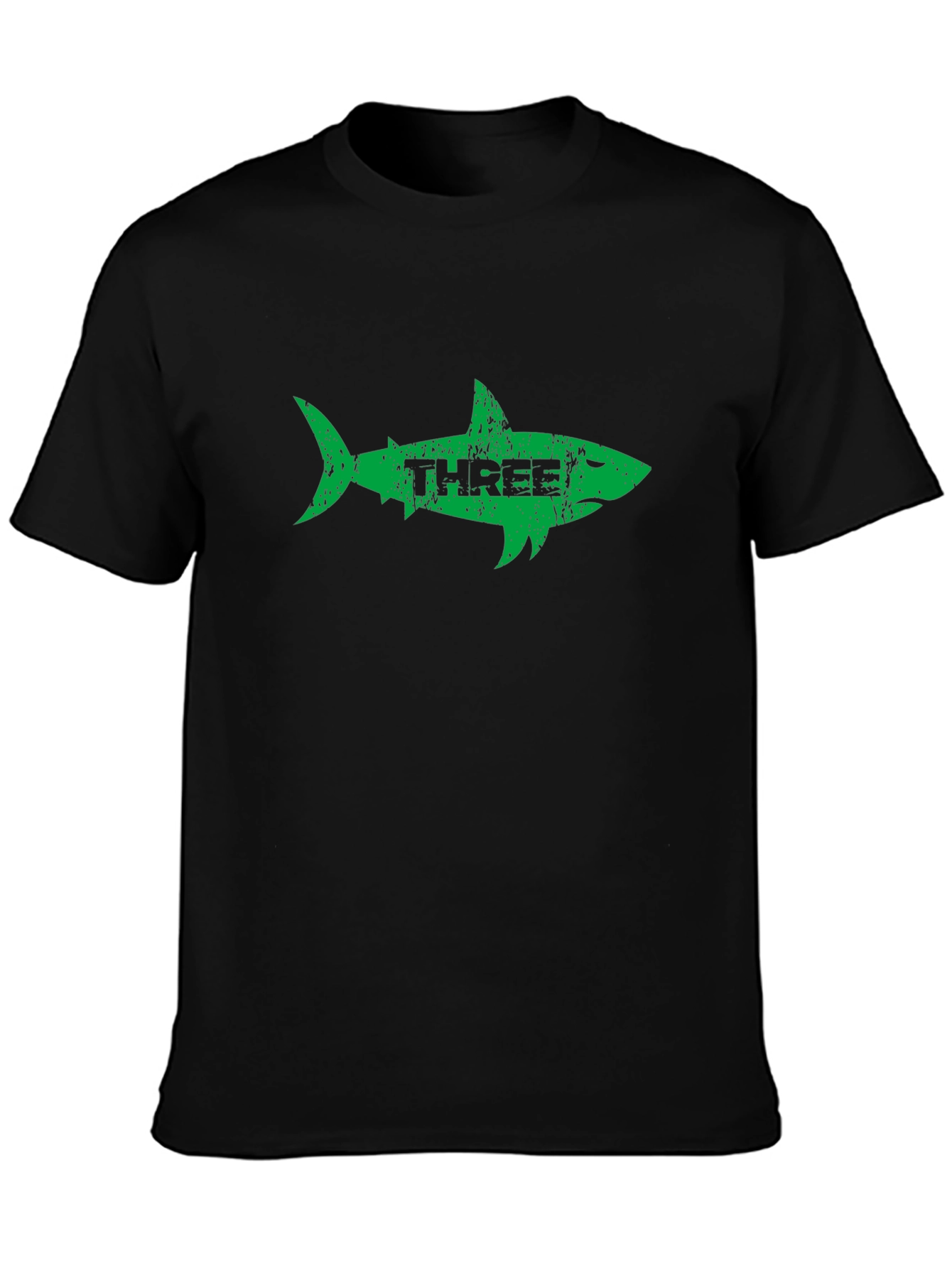 Three Shark Graphic Tee - Stylish Mens Black T-Shirt