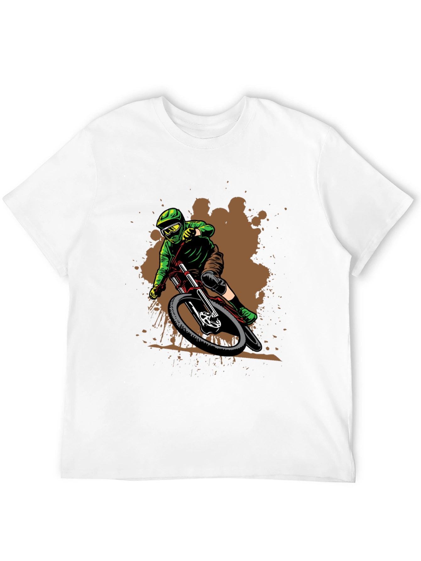 Mountain Biker Graphic Tee - Black Cotton Shirt
