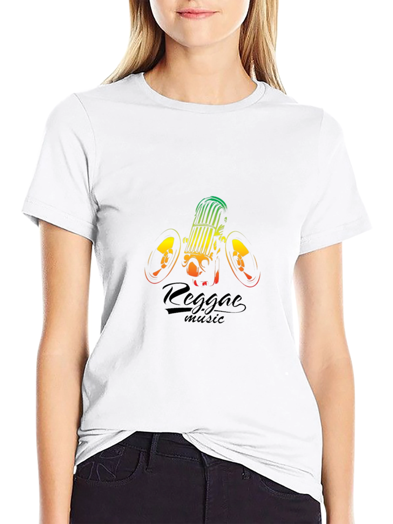 Reggae Music Graphic Tee - Black Cotton T-Shirt