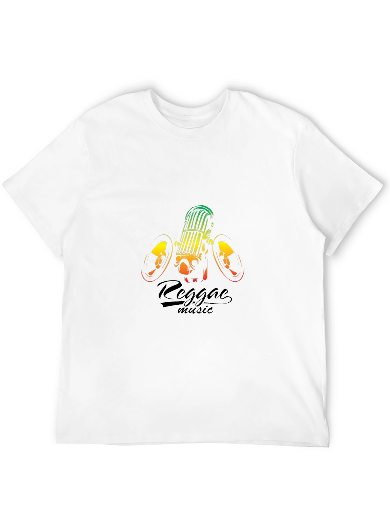 Reggae Music Graphic Tee - Black Cotton T-Shirt