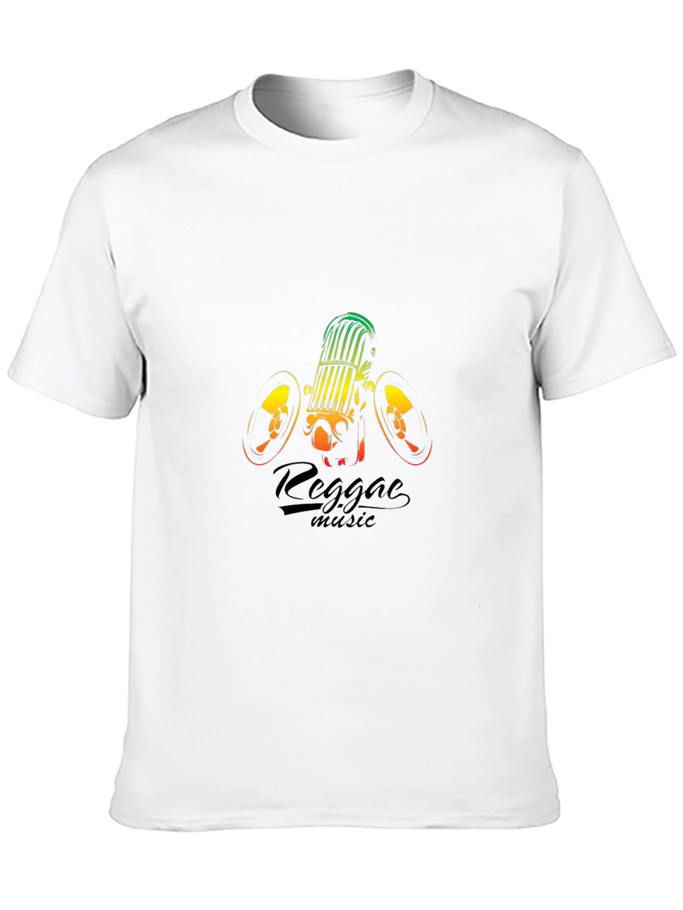 Reggae Music Graphic Tee - Black Cotton T-Shirt