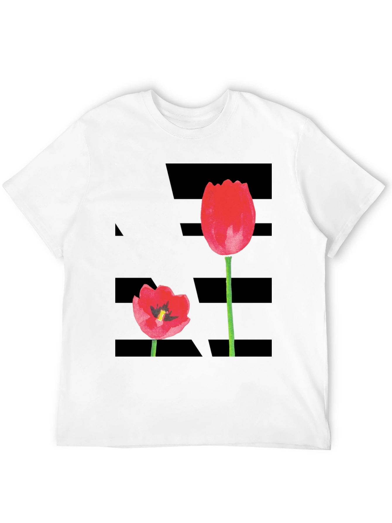 Tulip Graphic Tee - Modern Floral Design