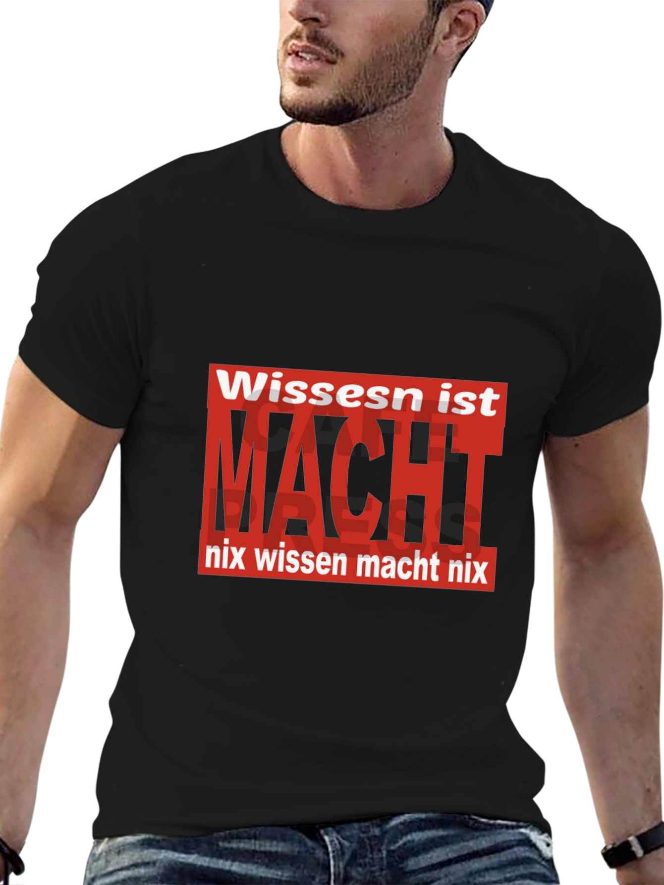 Wissen ist Macht Black T-Shirt