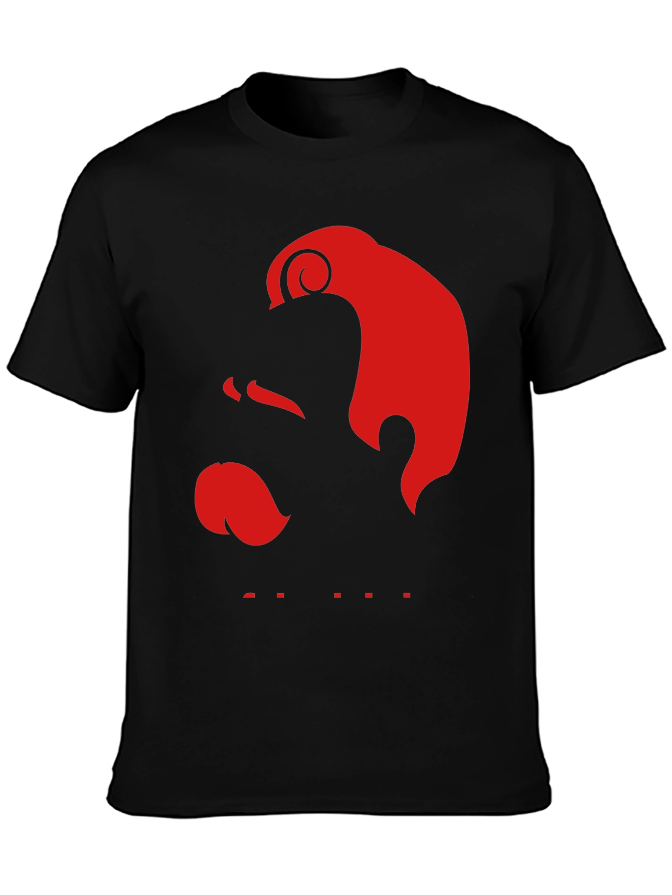 Red Silhouette Graphic Black T-Shirt