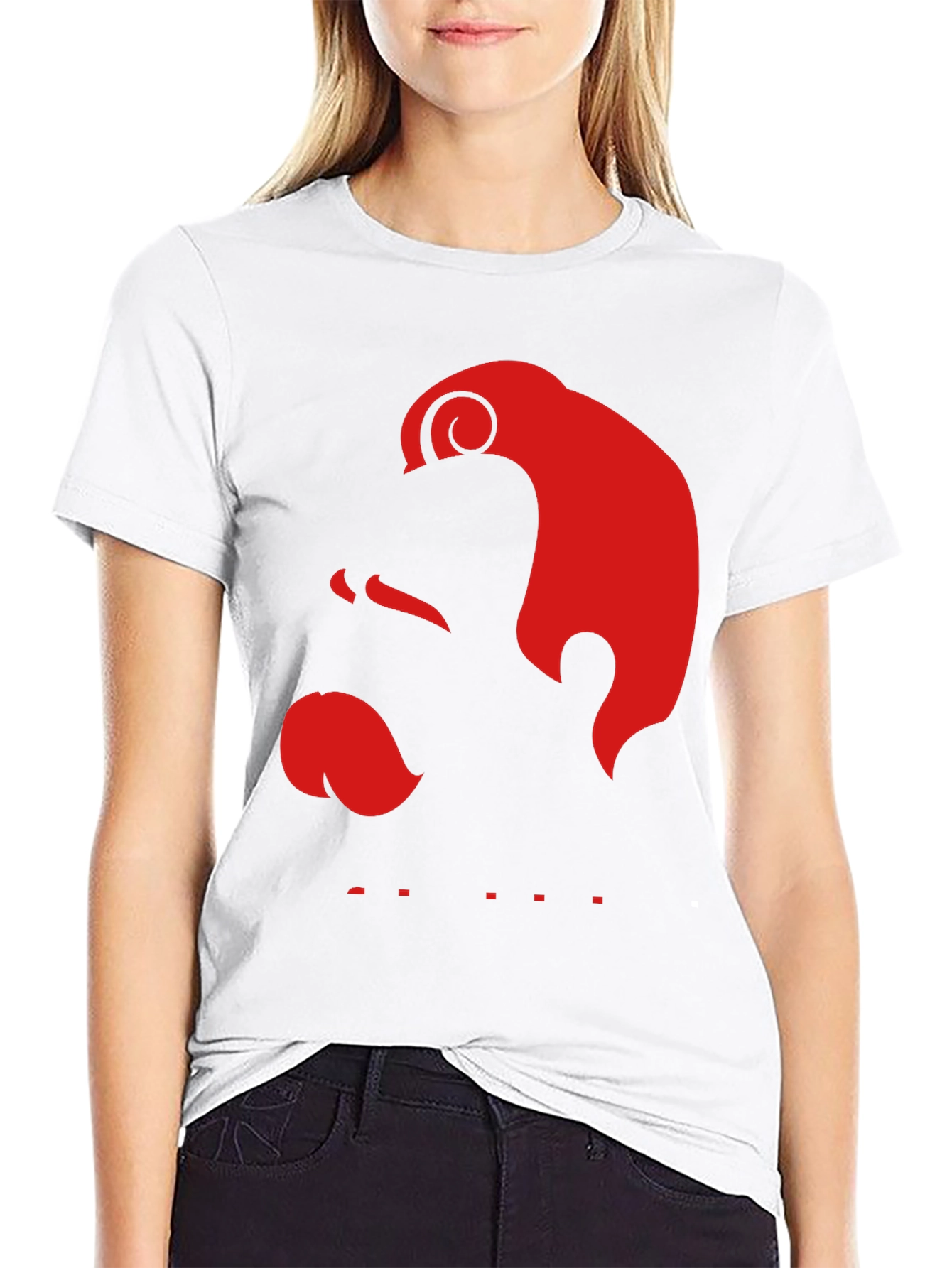 Red Silhouette Graphic Black T-Shirt