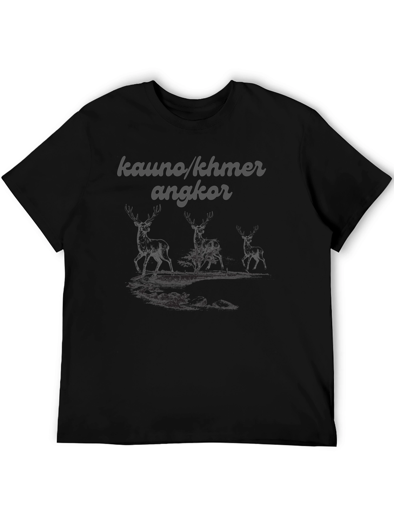 Kauno Khmer Angkor Deer Graphic T-Shirt
