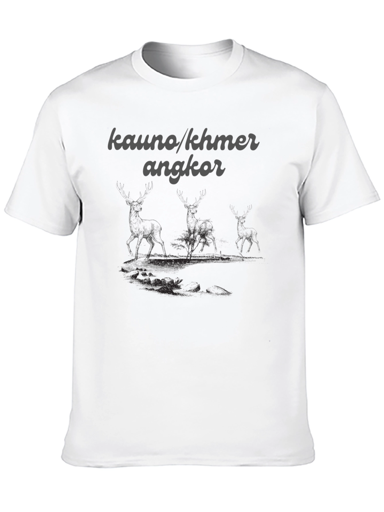 Kauno Khmer Angkor Deer Graphic T-Shirt