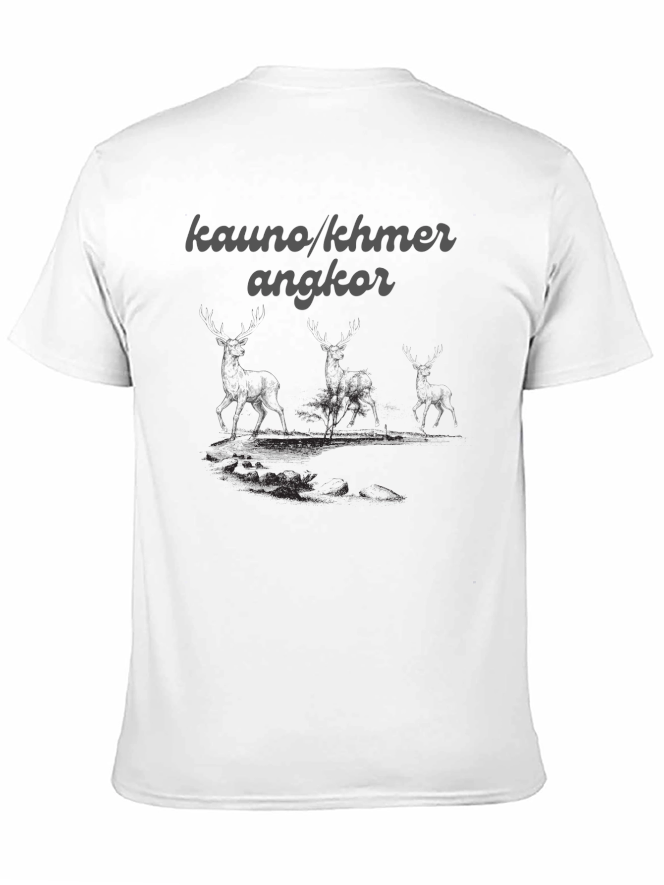 Kauno Khmer Angkor Deer Graphic T-Shirt