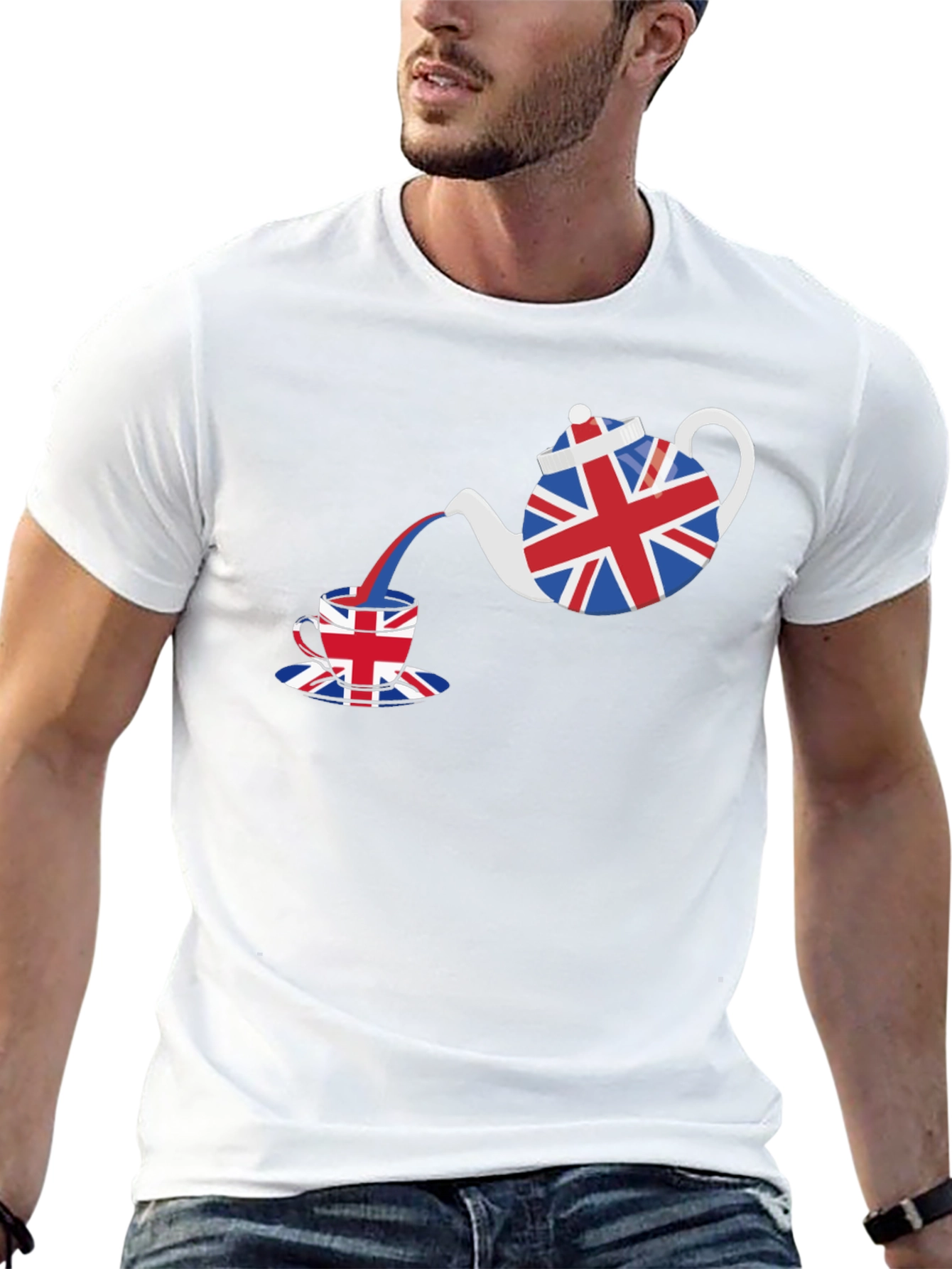 British Tea Time T-Shirt - Union Jack Teapot