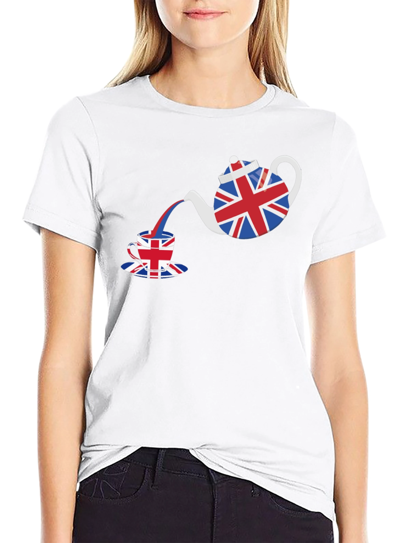 British Tea Time T-Shirt - Union Jack Teapot