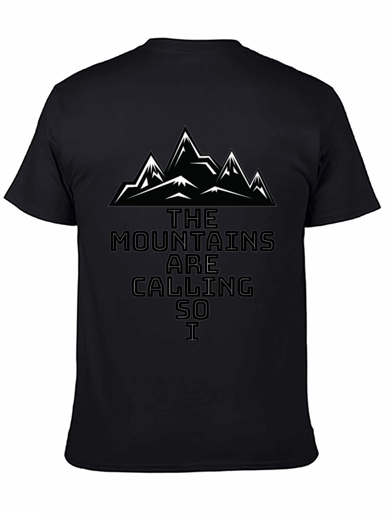 Mountains are Calling Graphic Tee - Black