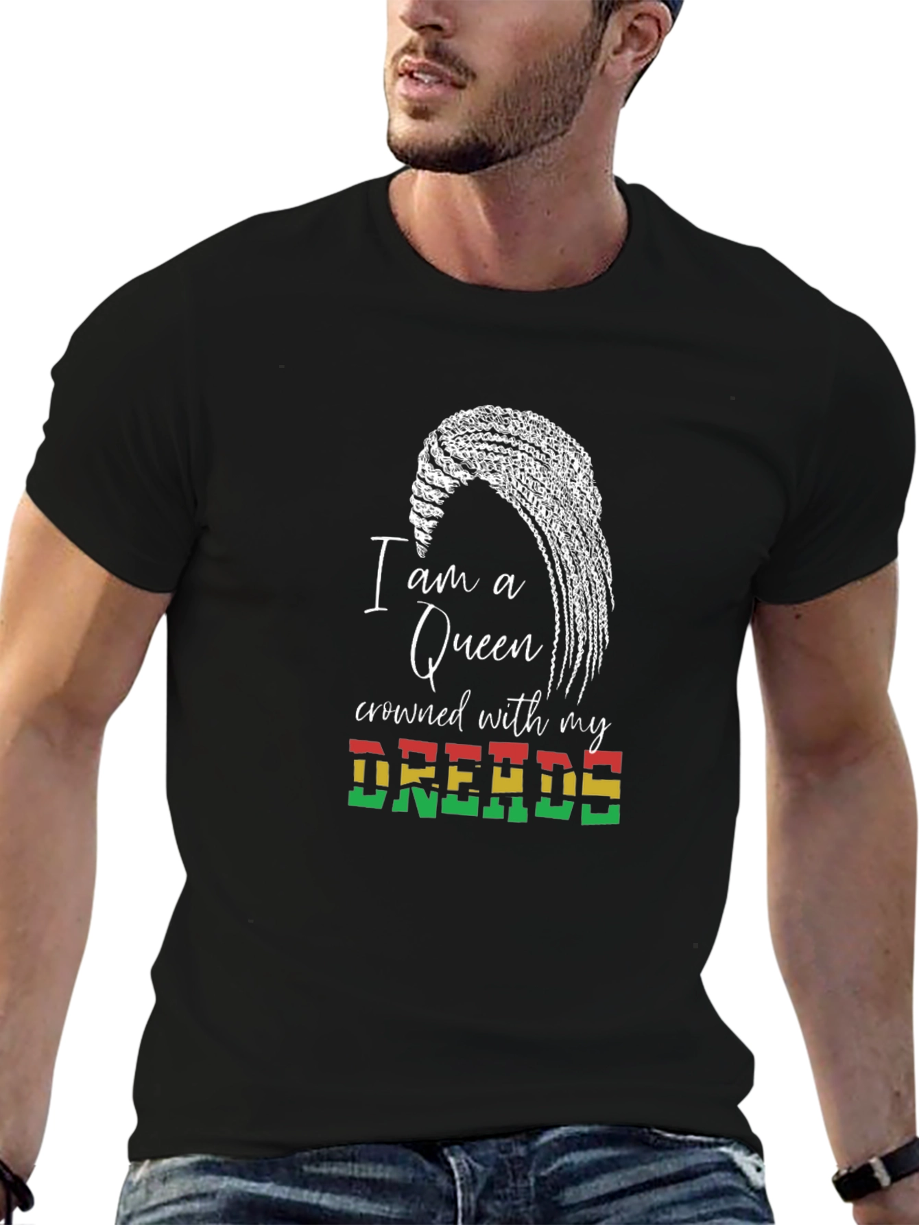 Queen Crowned with Dreads T-Shirt - Black
