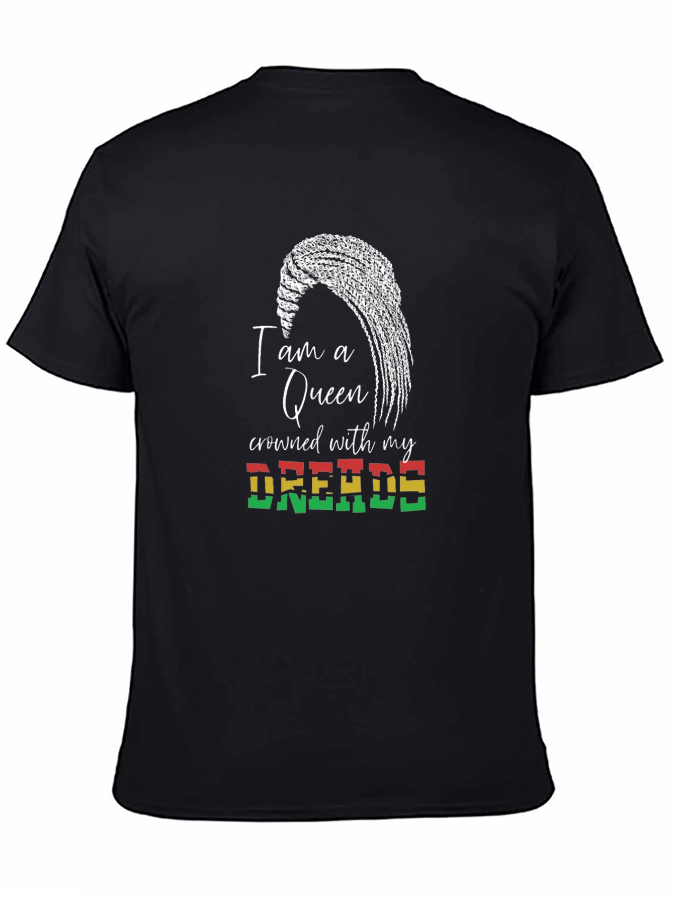 Queen Crowned with Dreads T-Shirt - Black