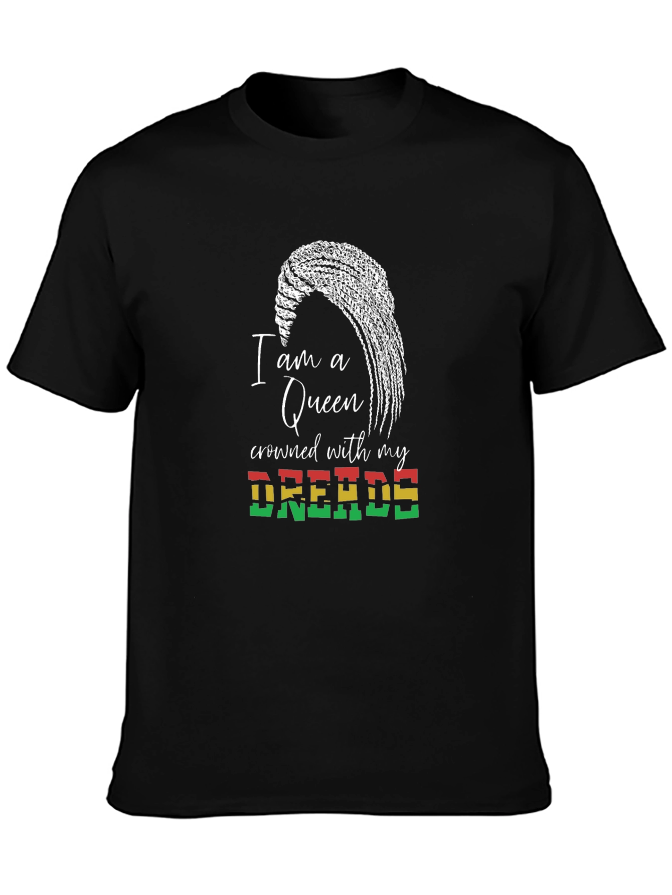 Queen Crowned with Dreads T-Shirt - Black