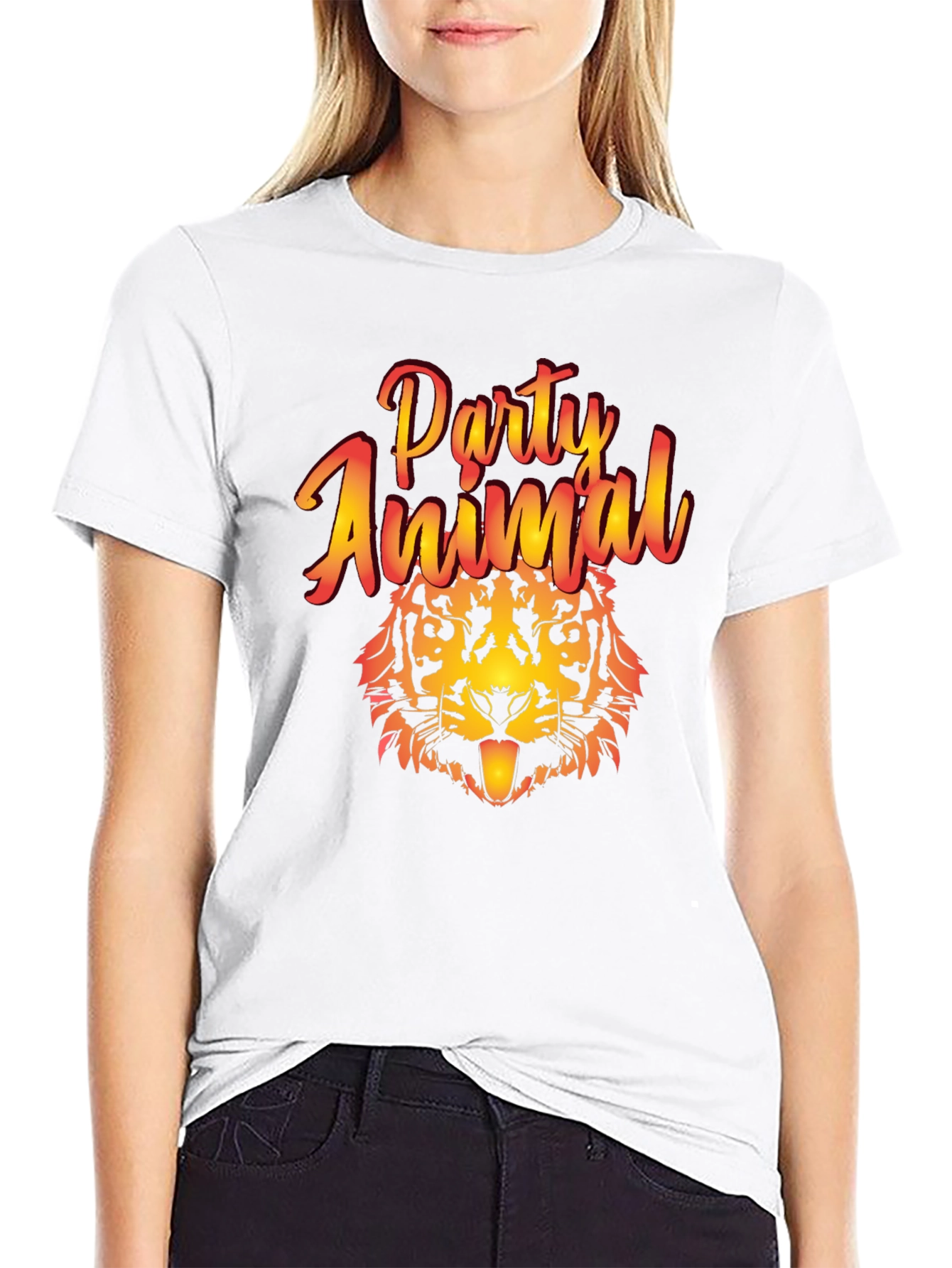 Party Animal Tiger Graphic T-Shirt
