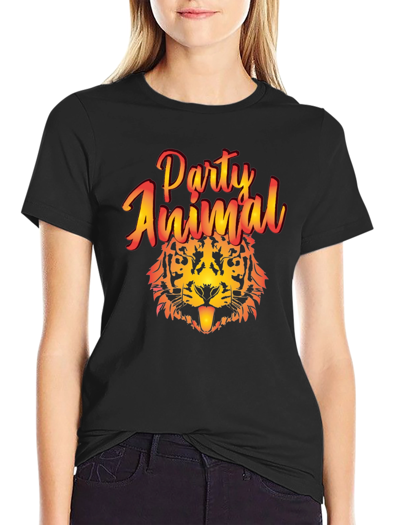 Party Animal Tiger Graphic T-Shirt