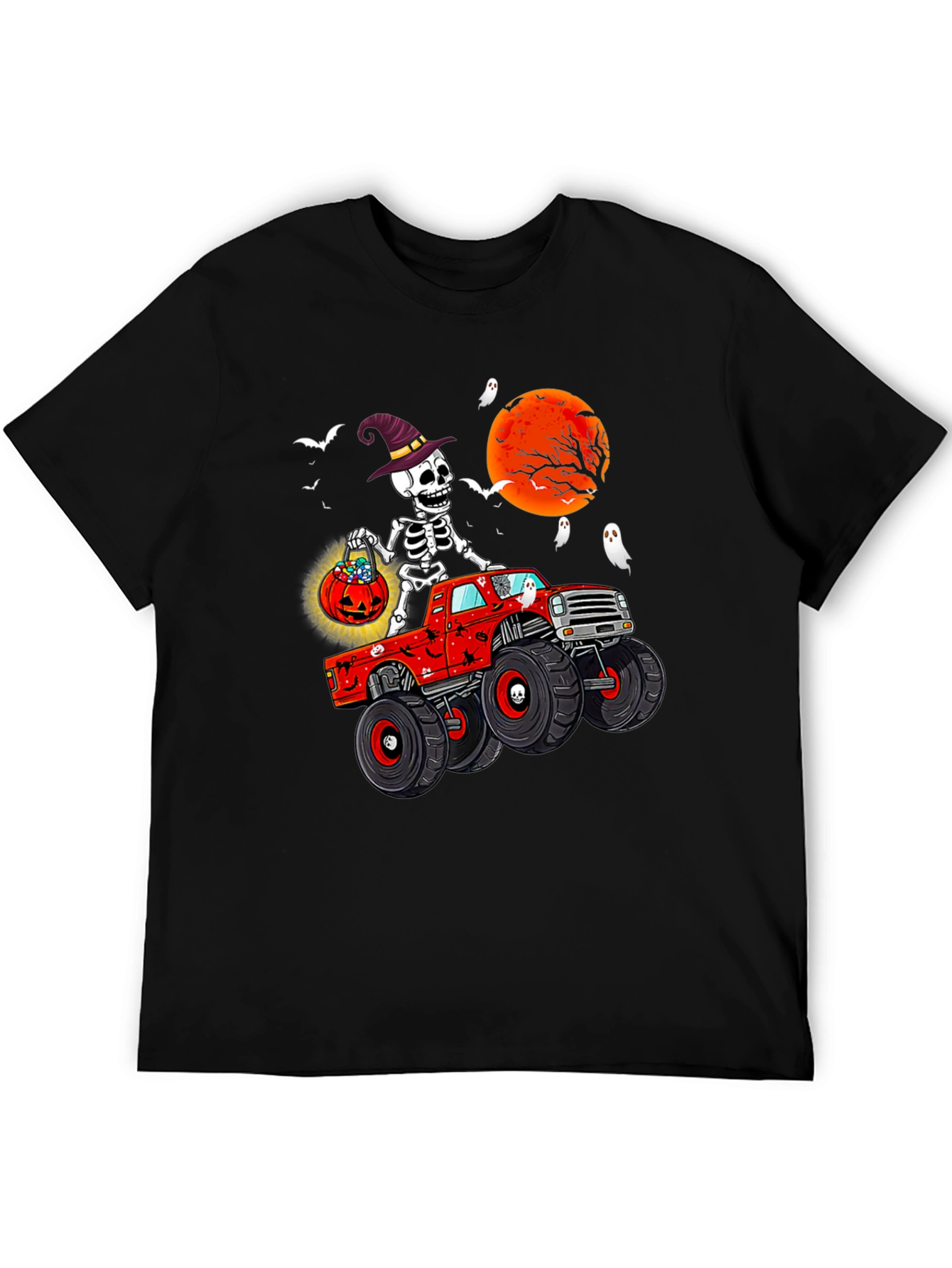 Halloween Skeleton Monster Truck T-Shirt