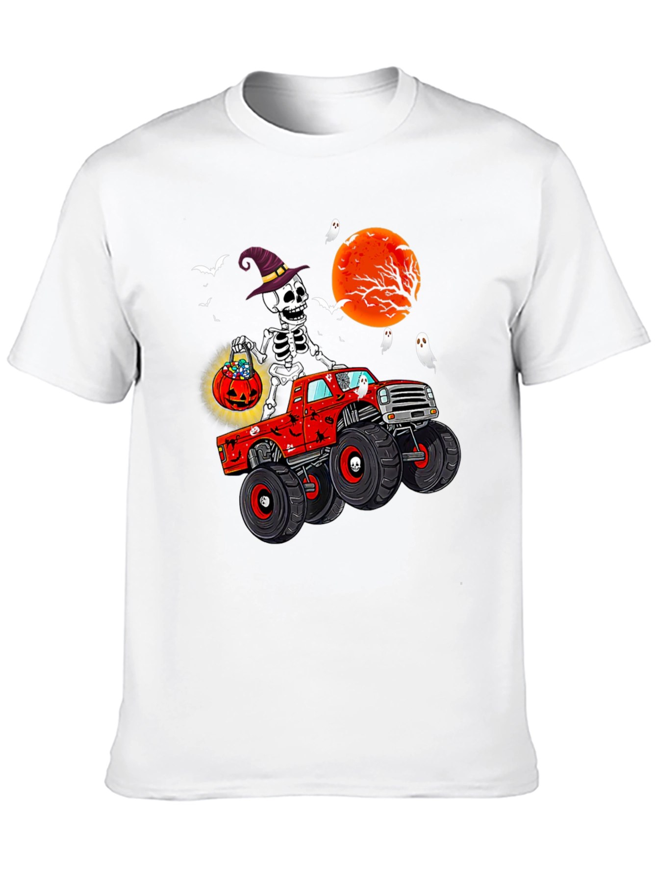 Halloween Skeleton Monster Truck T-Shirt