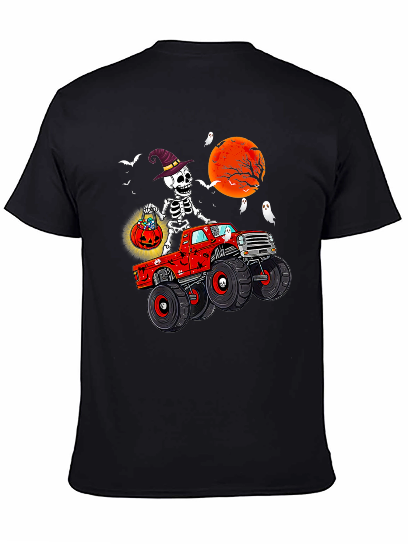 Halloween Skeleton Monster Truck T-Shirt