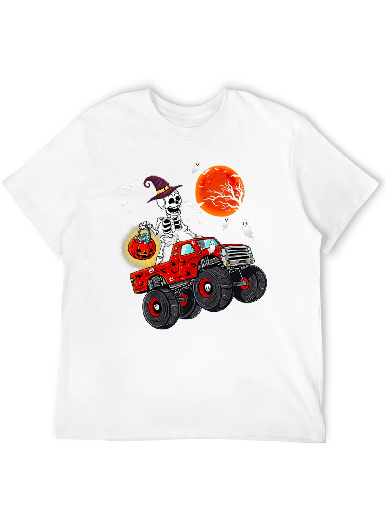 Halloween Skeleton Monster Truck T-Shirt