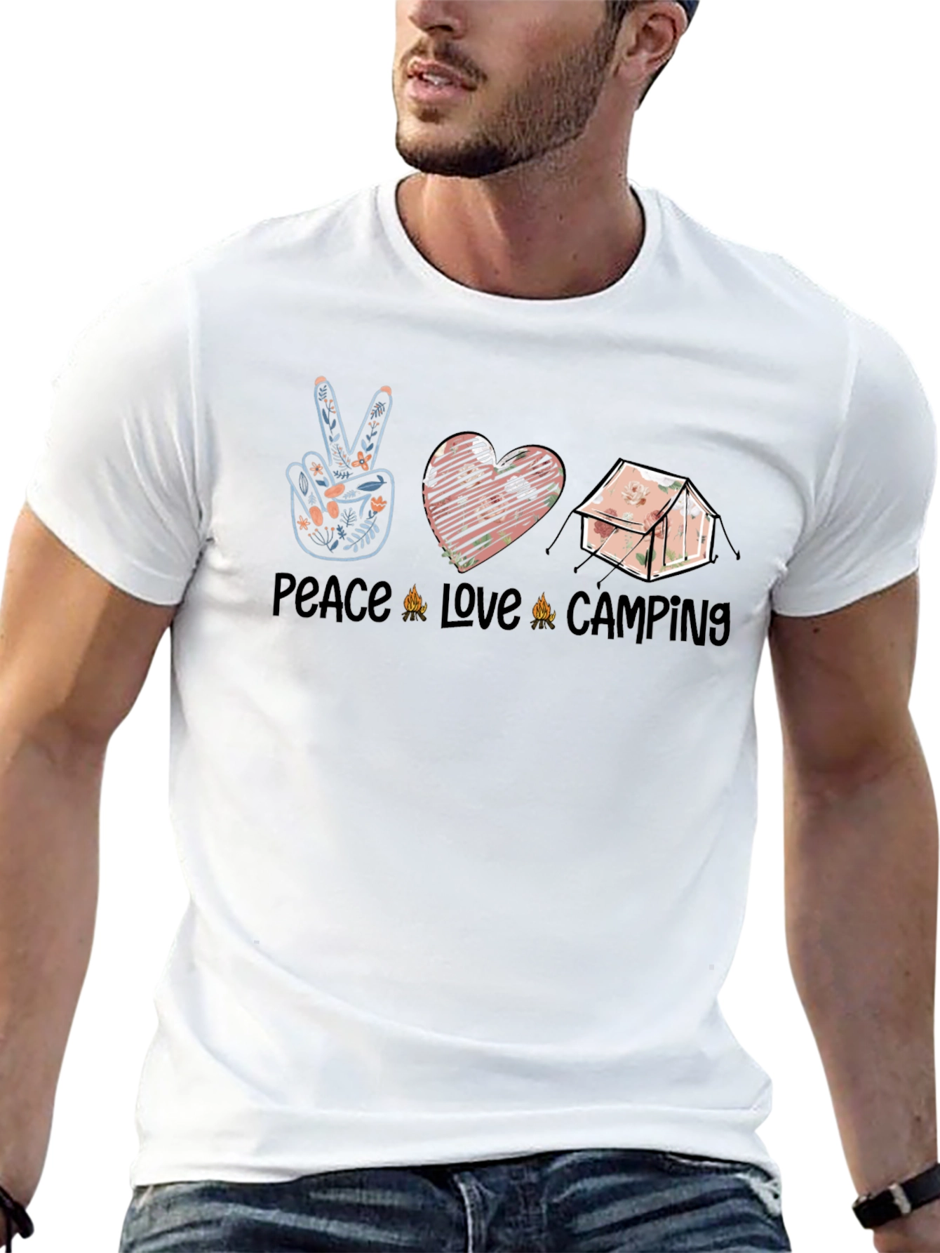 Peace Love Camping Black Graphic Tee