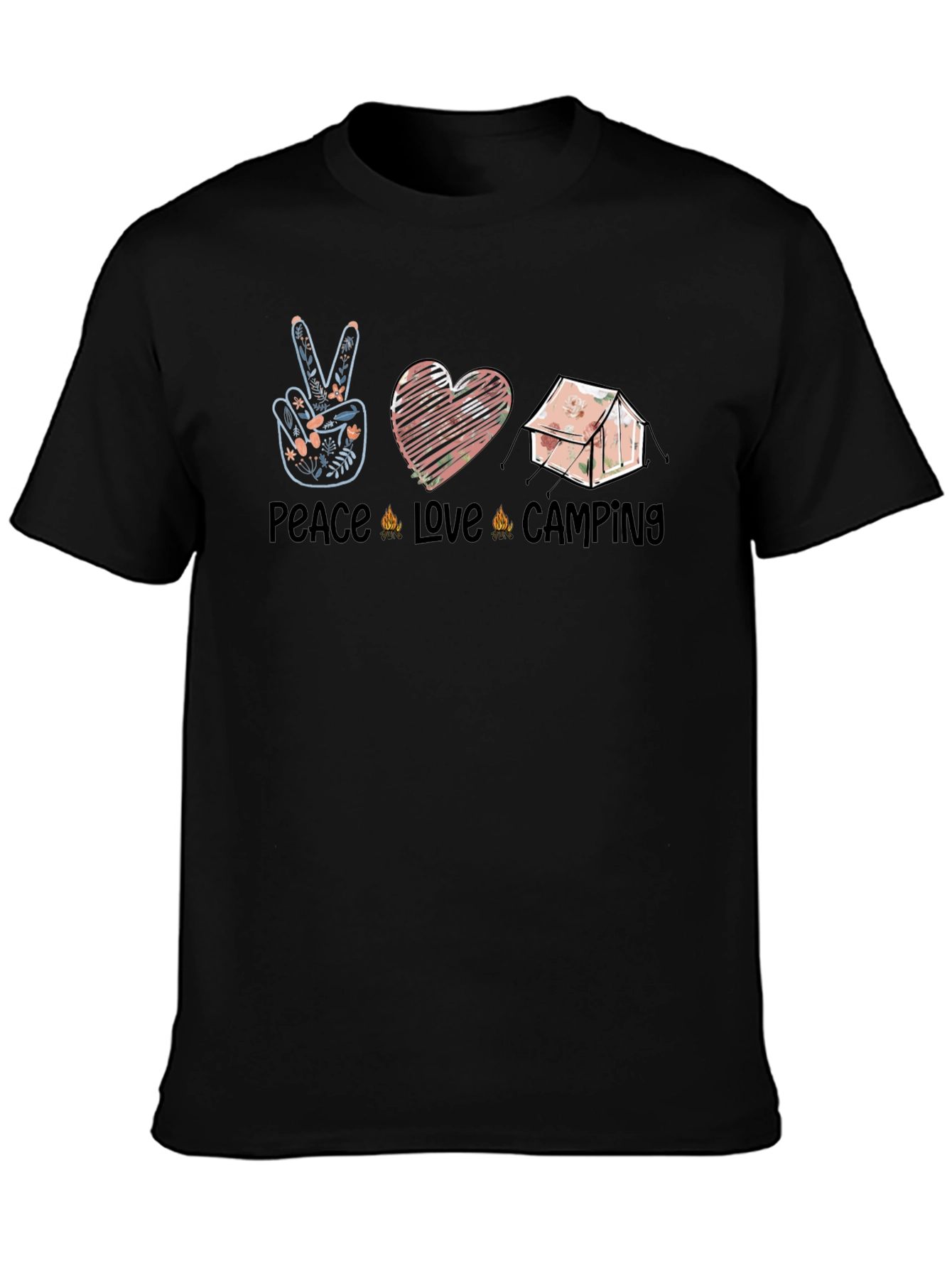 Peace Love Camping Black Graphic Tee