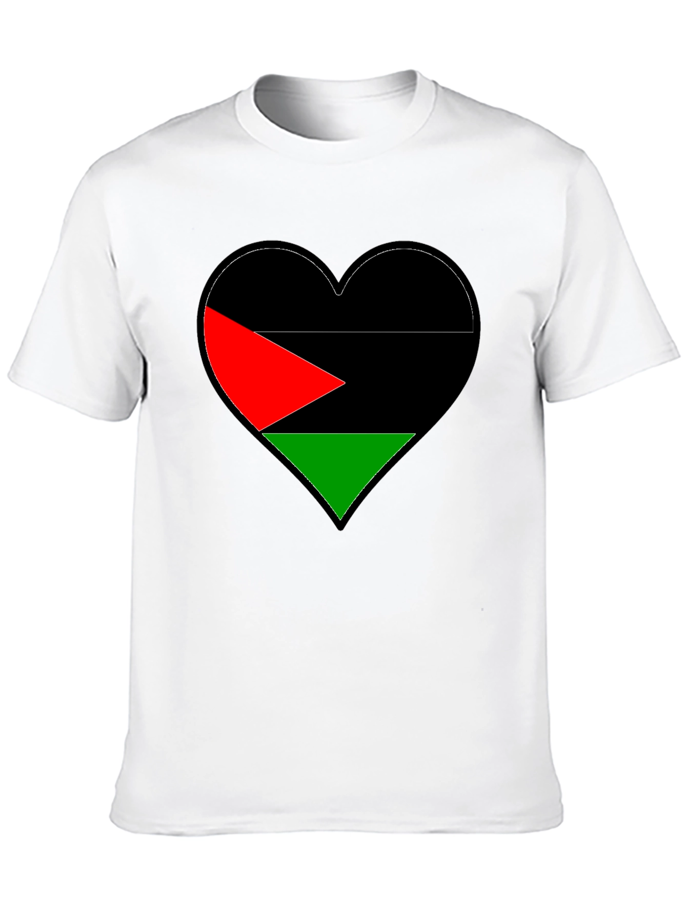 Palestine Flag Heart Graphic T-Shirt