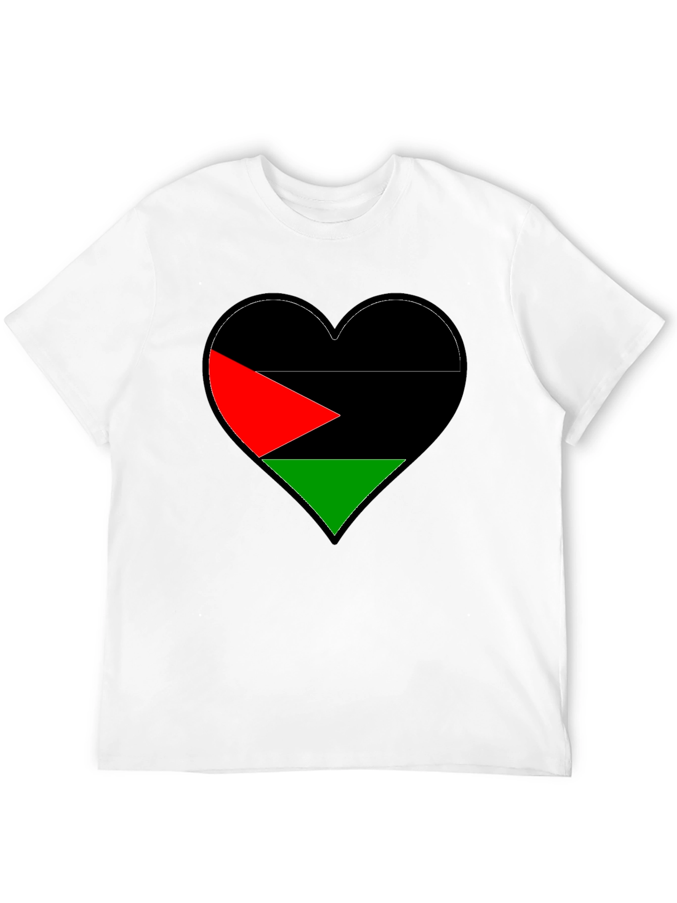 Palestine Flag Heart Graphic T-Shirt