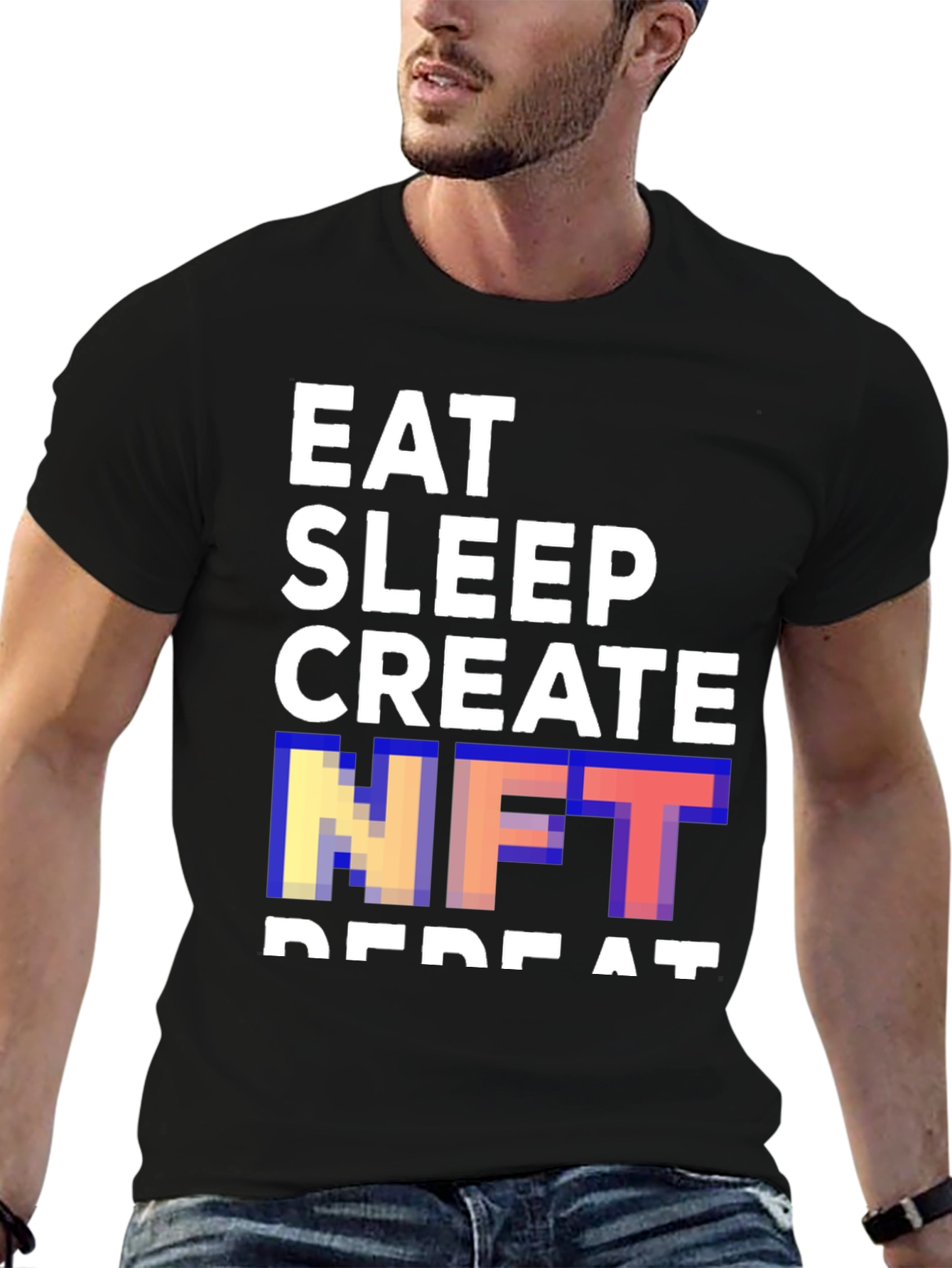Eat Sleep Create NFT Repeat Black T-Shirt