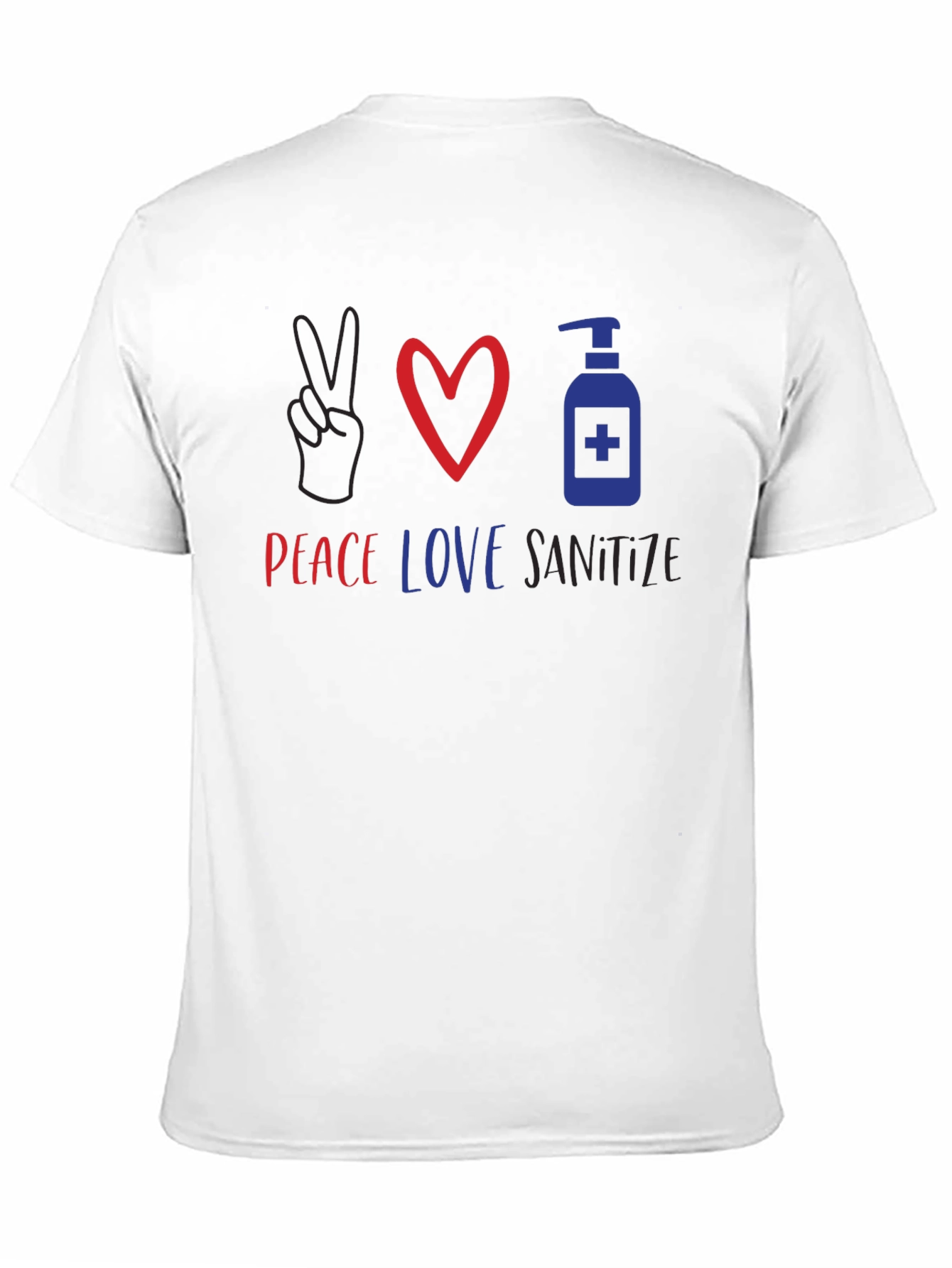 Peace Love Sanitize Graphic Tee - Unisex Black T-Shirt