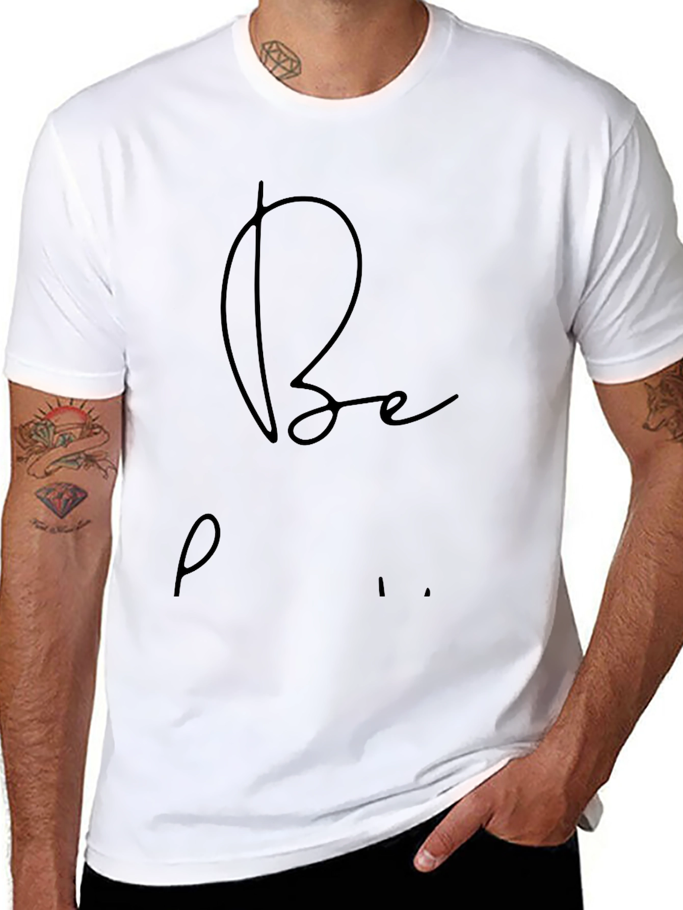 Stylish Black Be Present T-Shirt