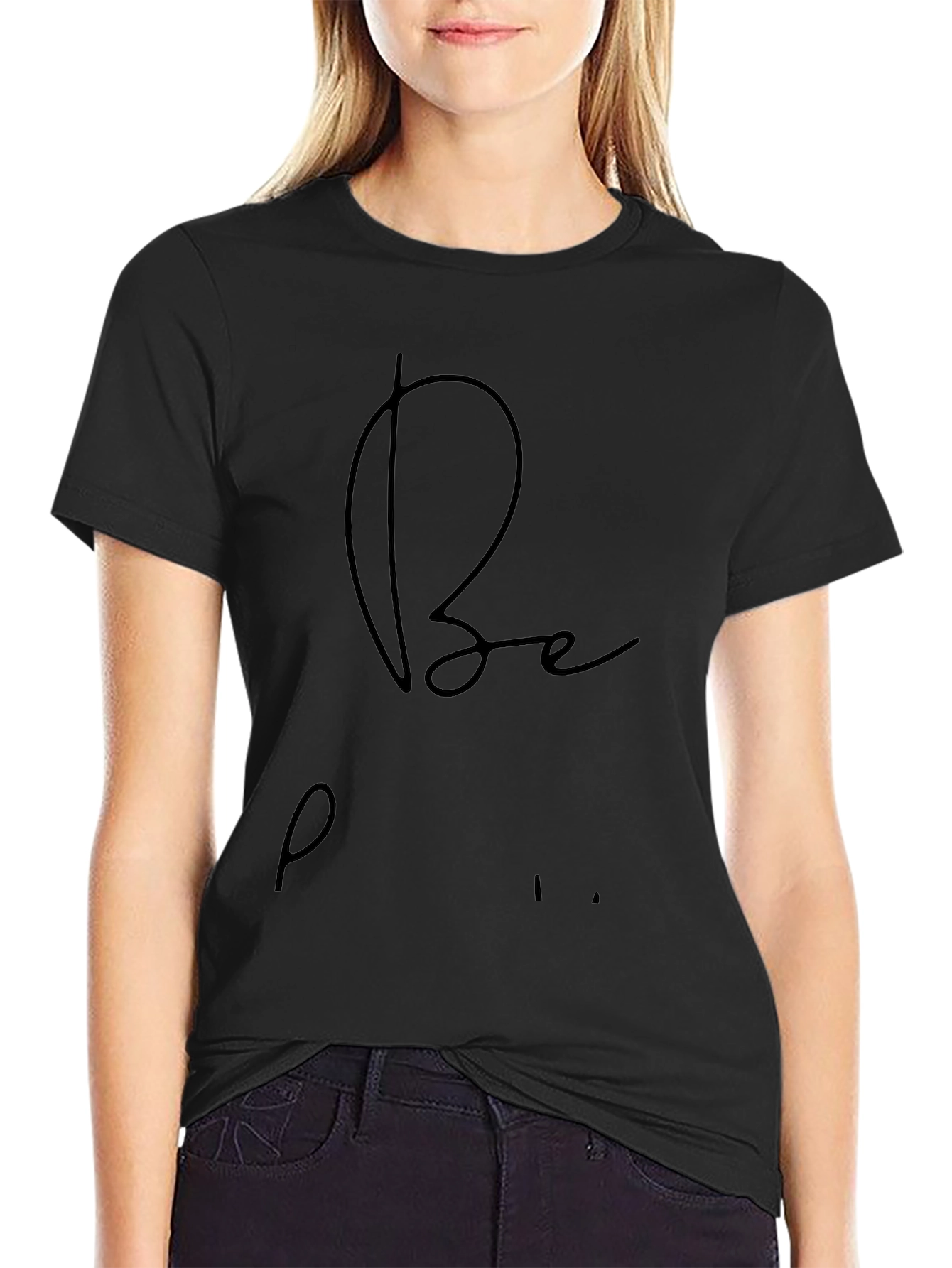 Stylish Black Be Present T-Shirt
